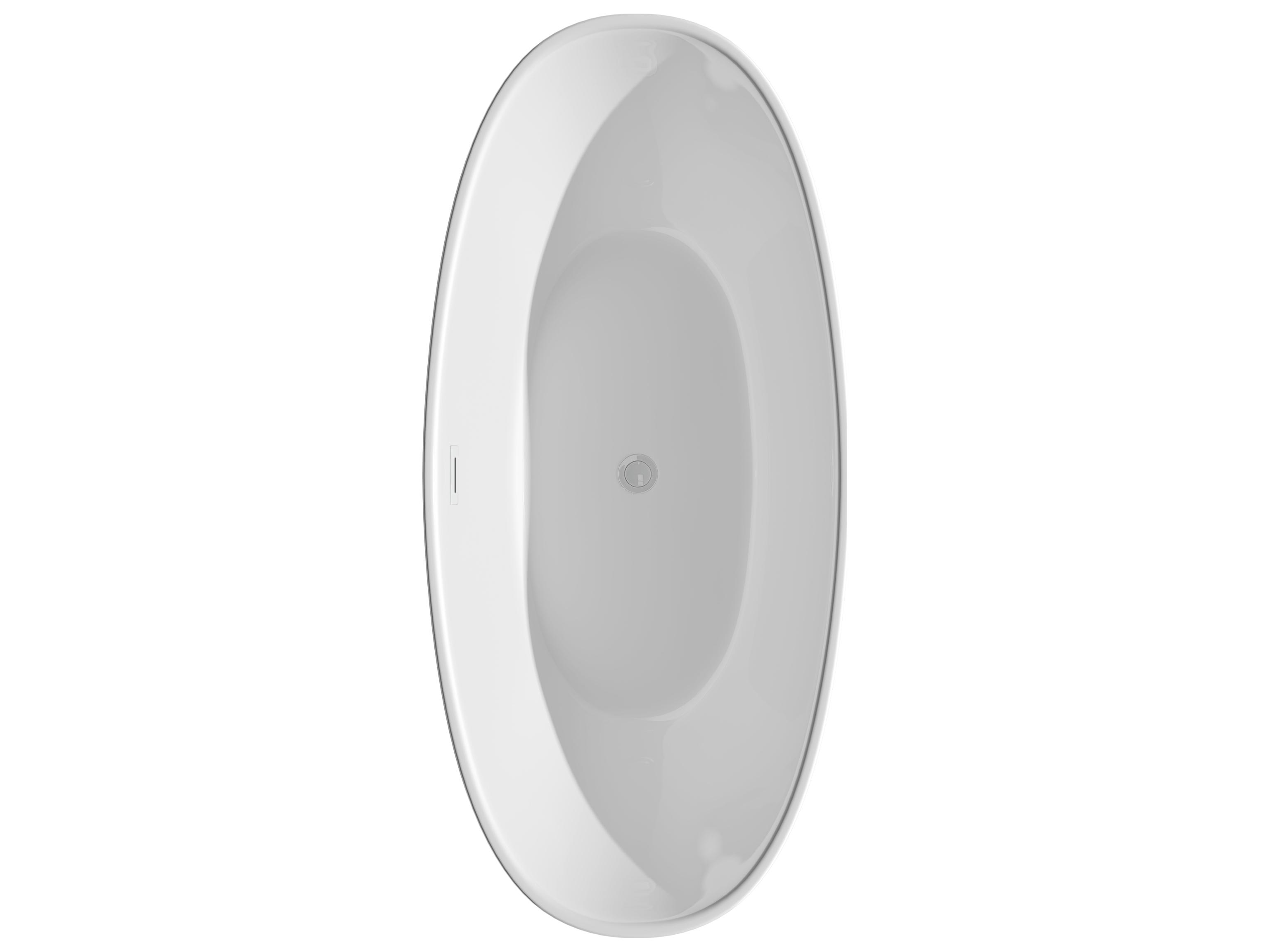 Wyndham Collection Dorrit White Bathtub with Shiny White Trim and Floor Mounted Faucet