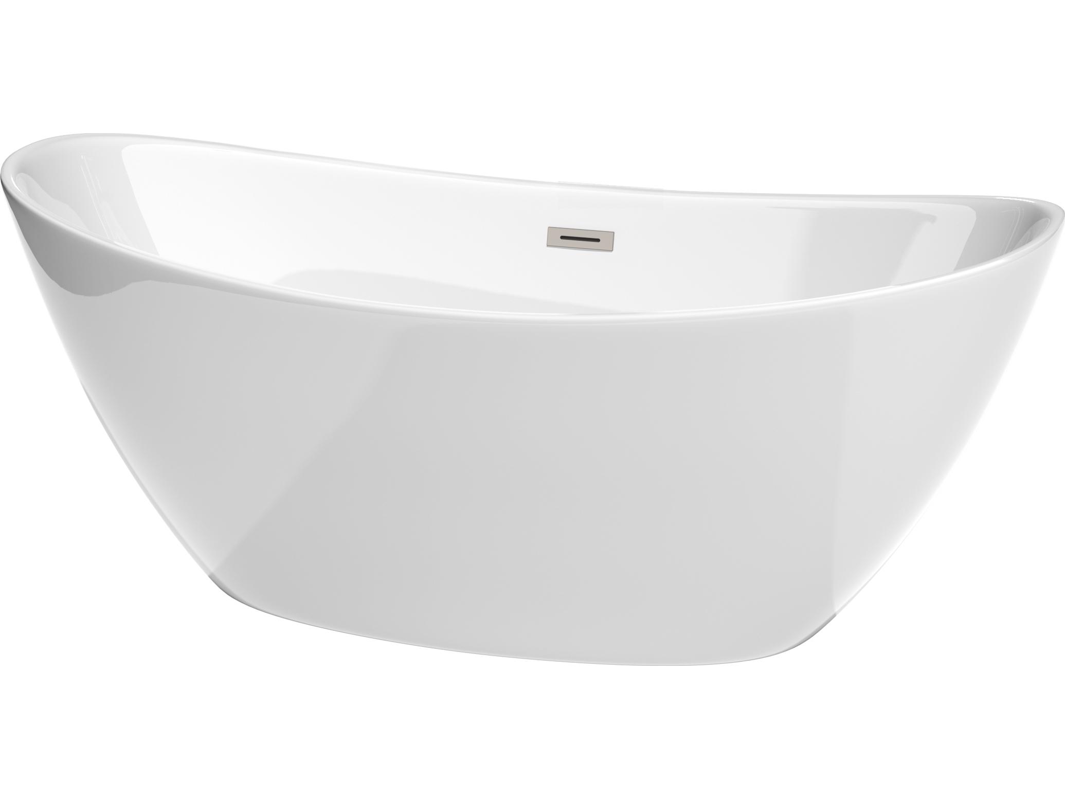 Wyndham Collection Dorrit White Bathtub with Drain and Overflow