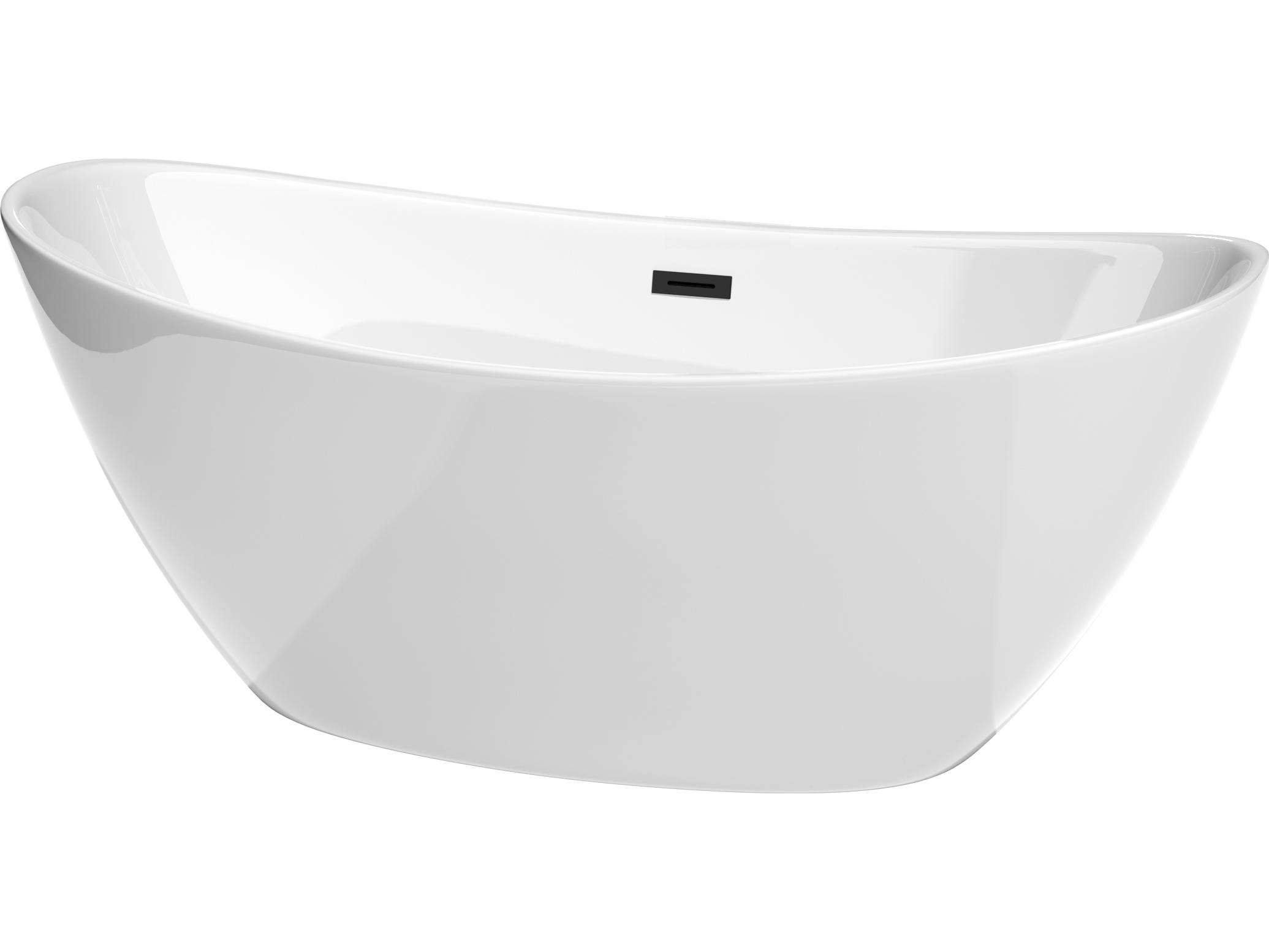 Wyndham Collection Dorrit White Bathtub with Drain and Overflow