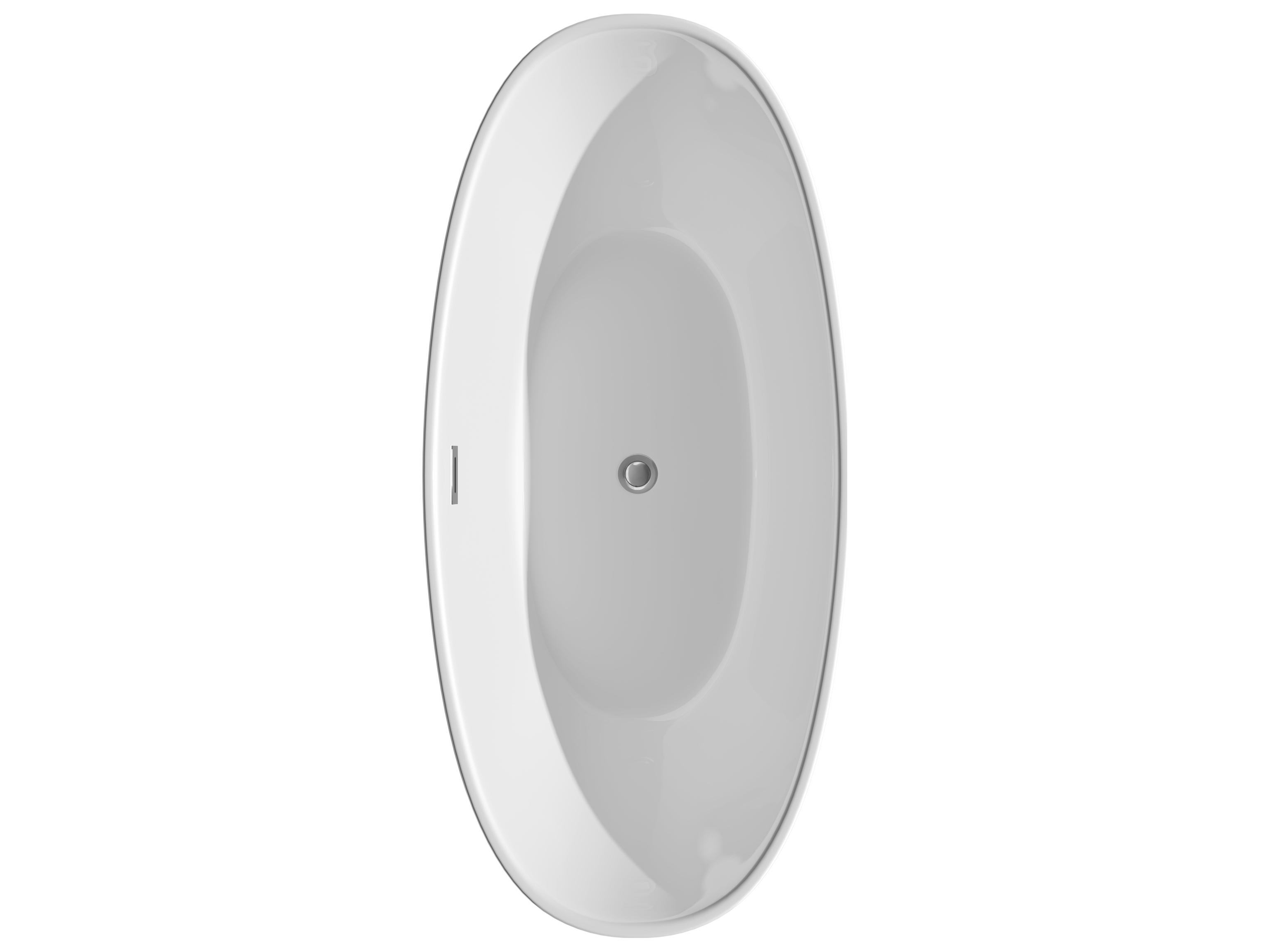 Wyndham Collection Dorrit White Bathtub with Drain and Overflow