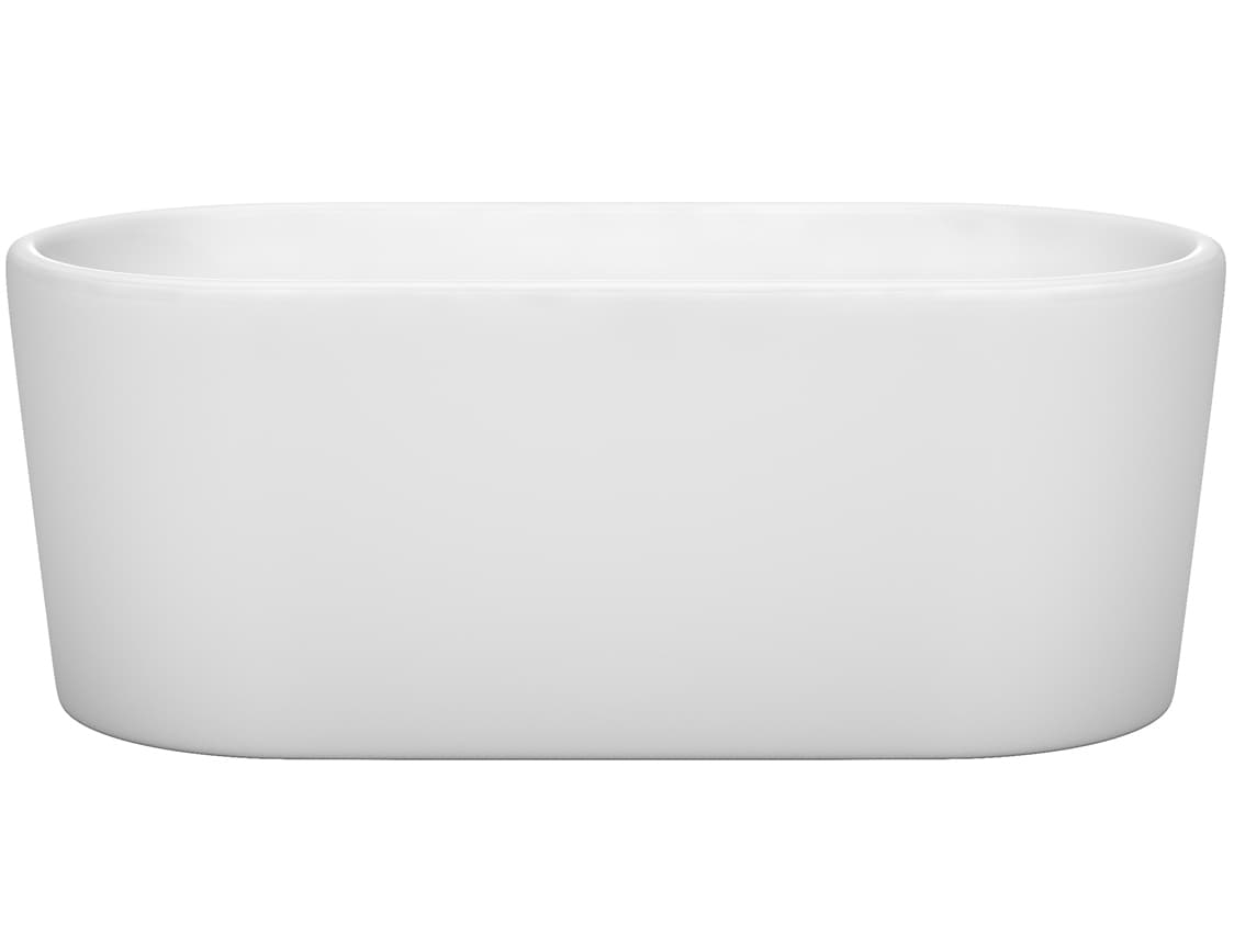 Wyndham Collection Ursula White Bathtub with Drain and Overflow