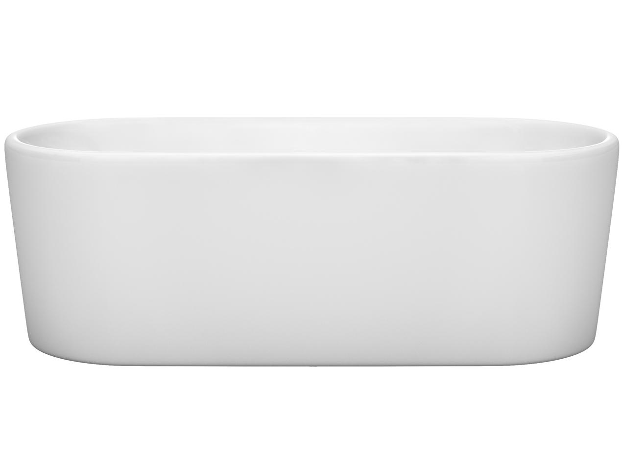 Wyndham Collection Ursula White Bathtub with Drain and Overflow