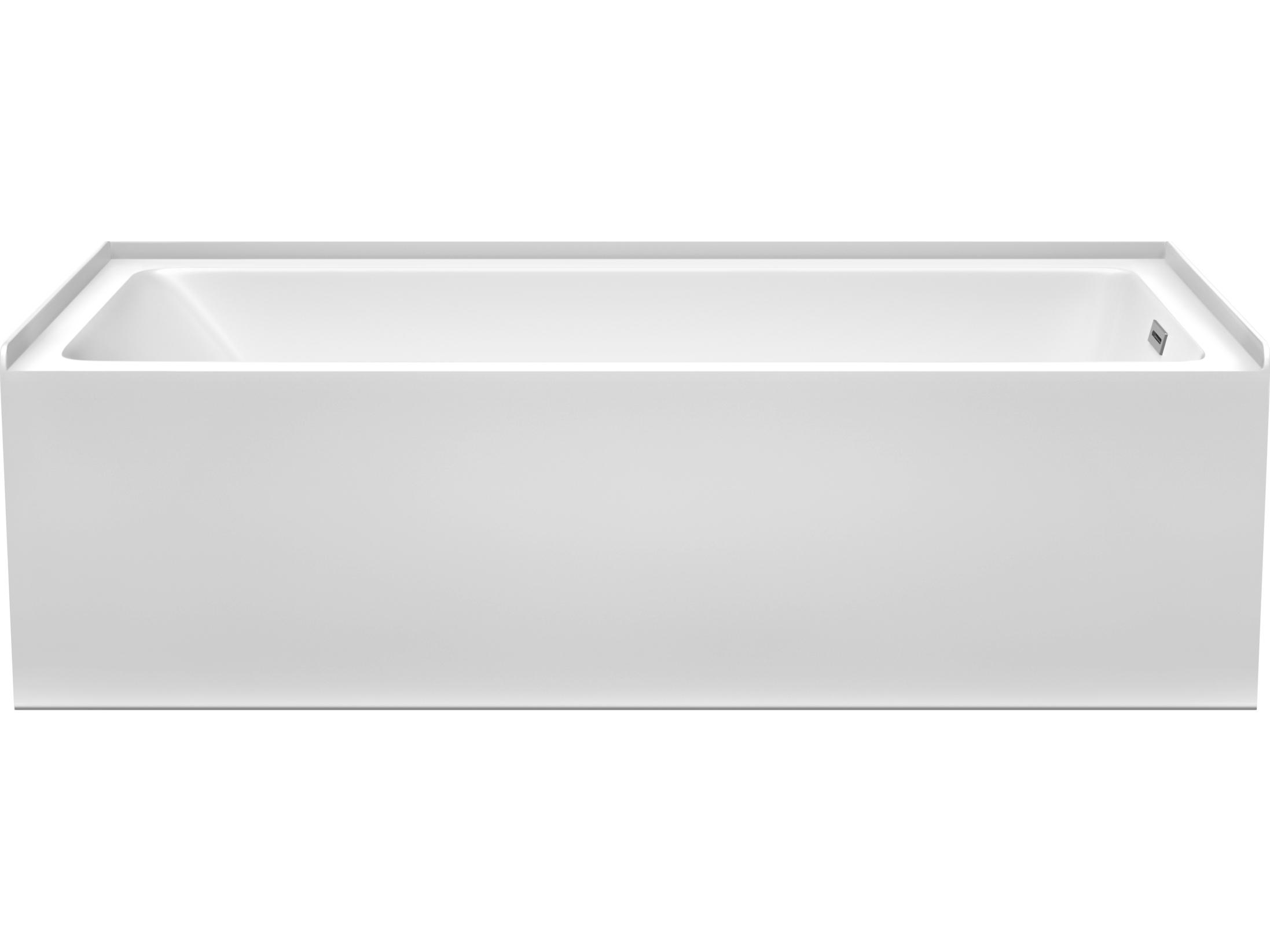 Wyndham Collection Grayley White Bathtub with Right-Hand Drain and Overflow Trim