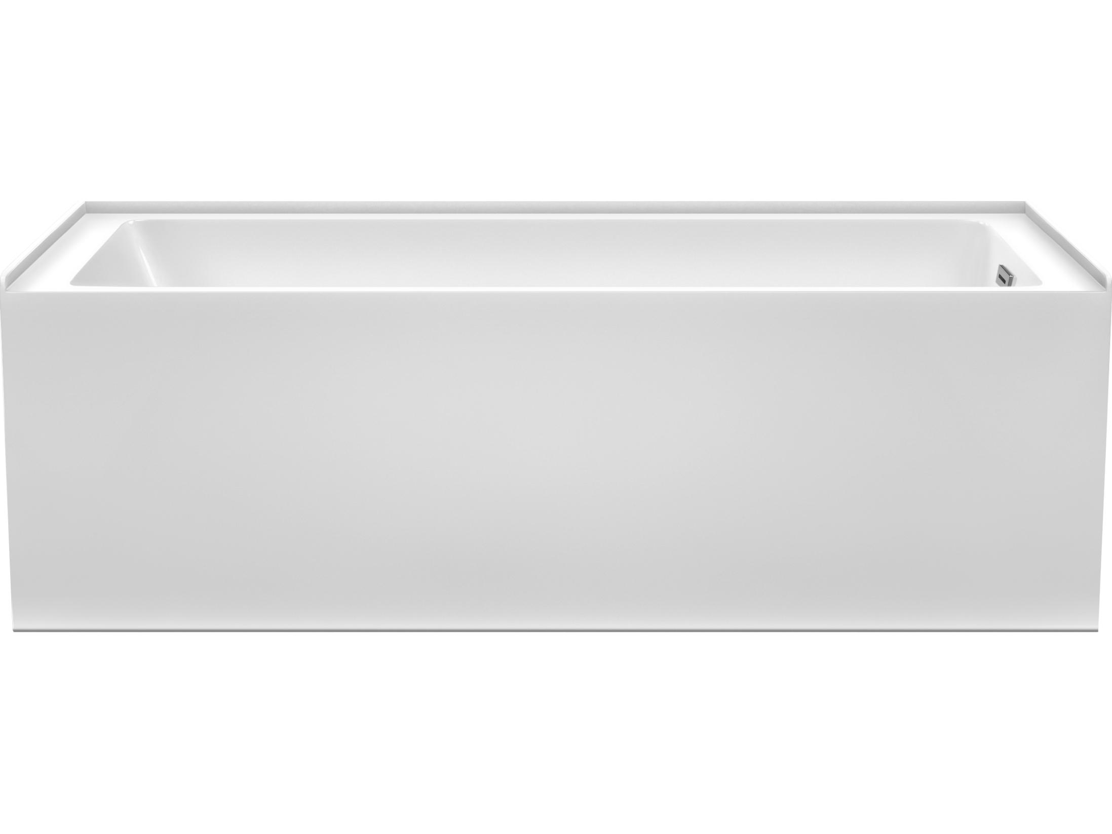 Wyndham Collection Grayley White Bathtub with Right-Hand Drain and Overflow Trim