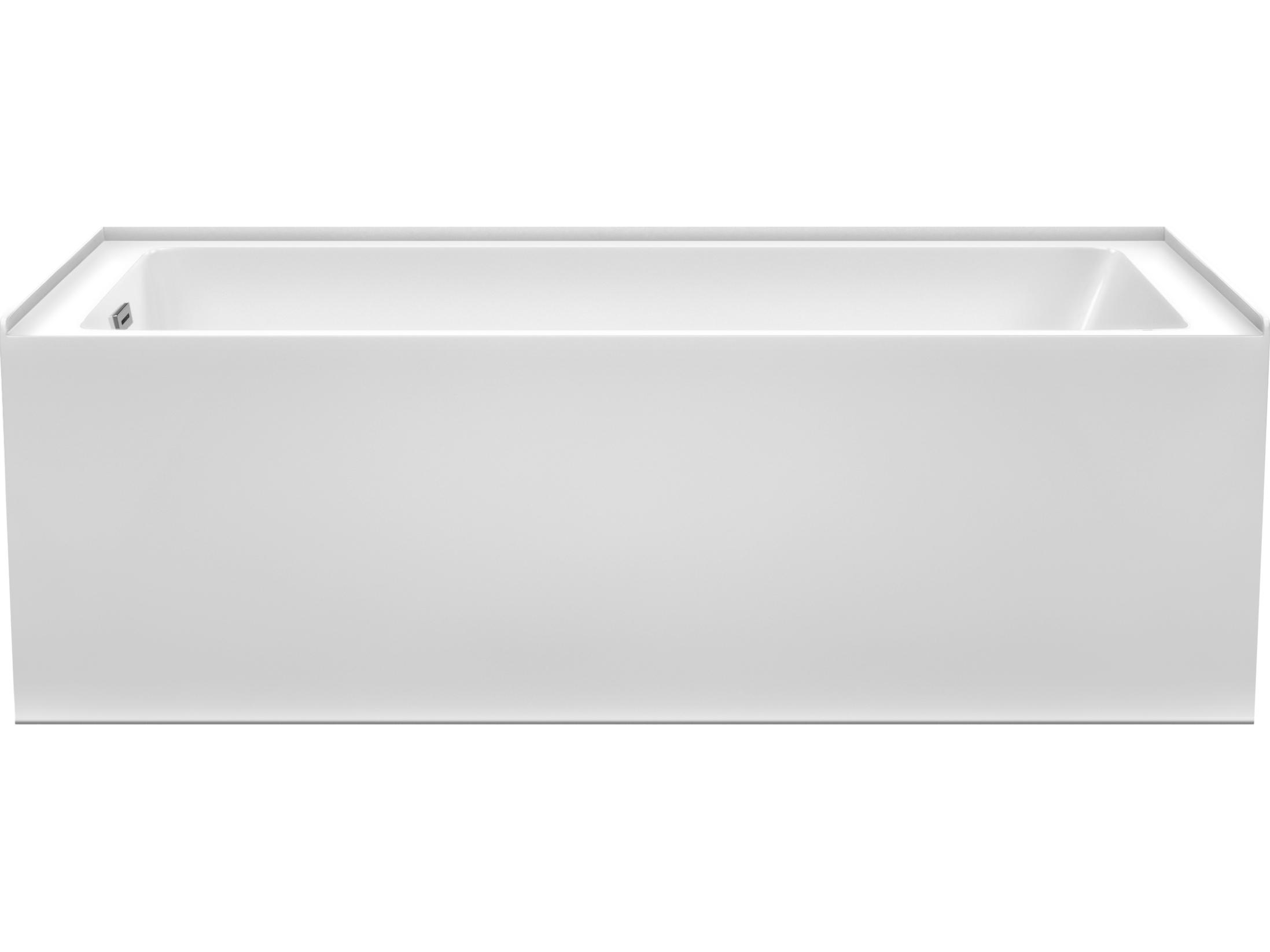 Wyndham Collection Grayley White Bathtub with Left-Hand Drain and Overflow Trim