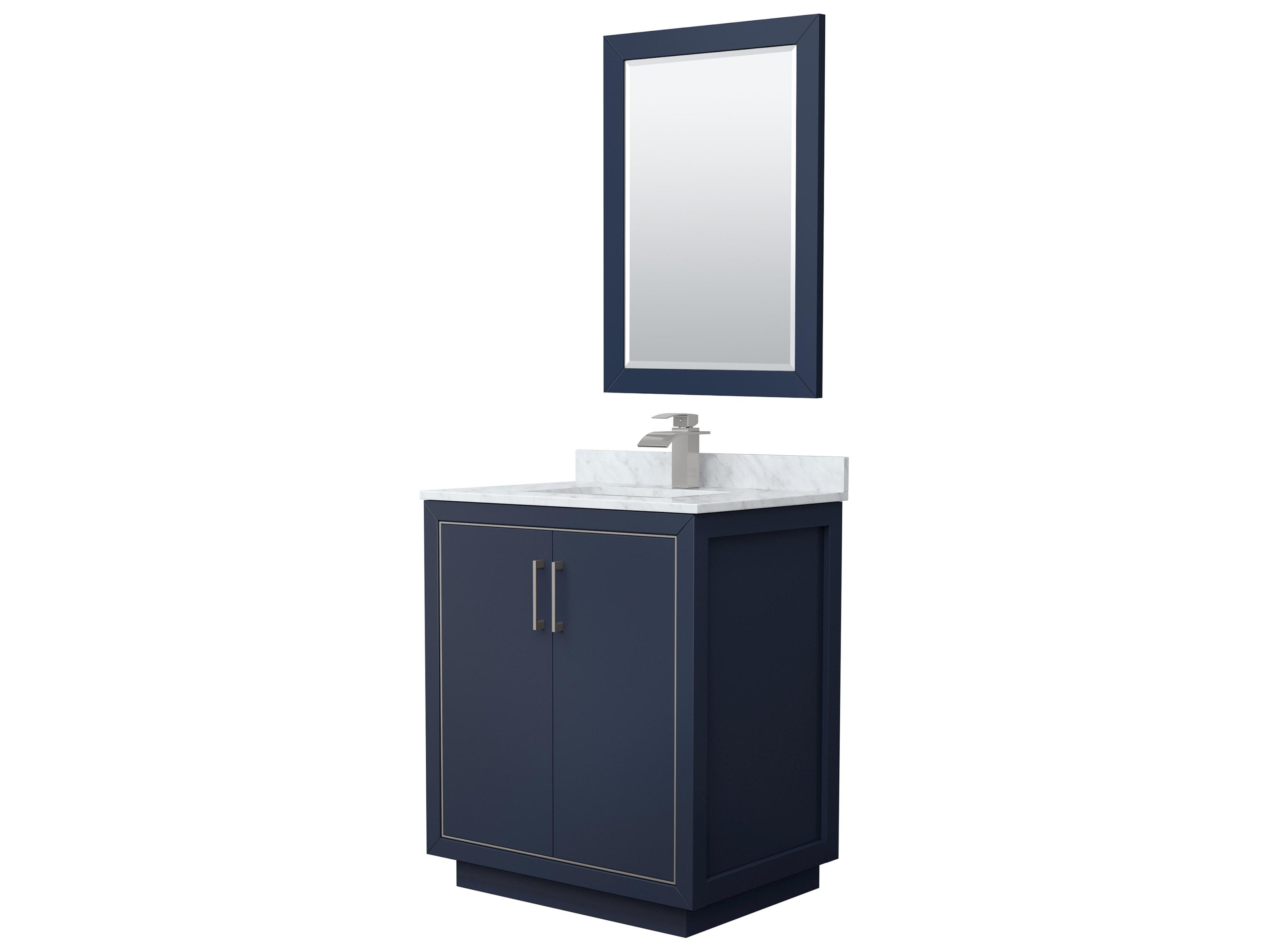 Wyndham Collection Icon 30" Dark Blue Vanity with 24" Mirror