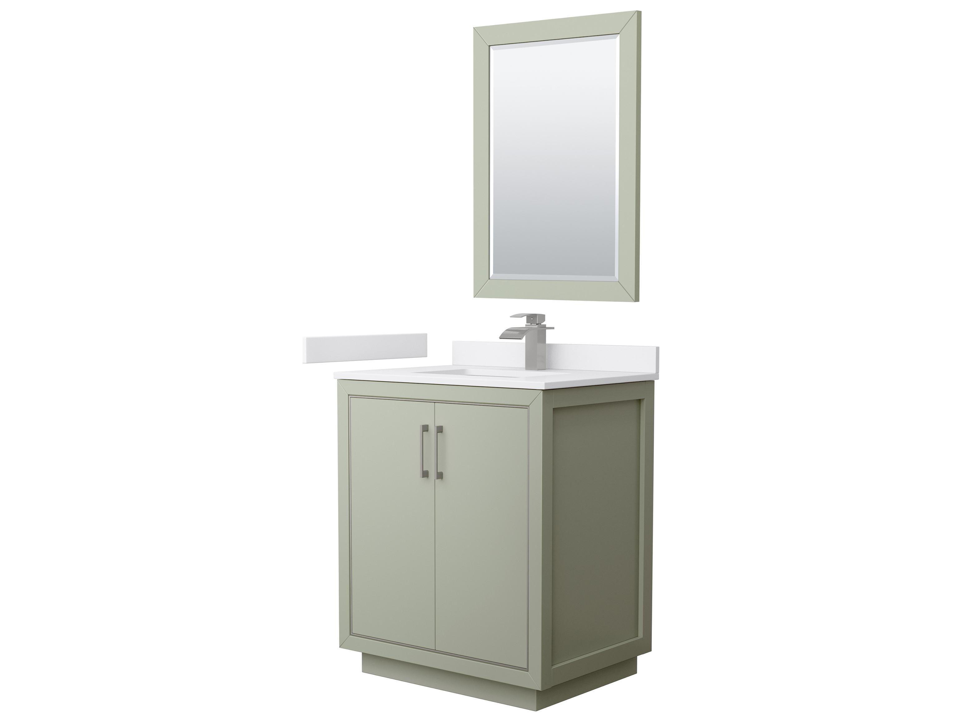 Wyndham Collection Icon 30" Light Green Vanity with 24" Mirror