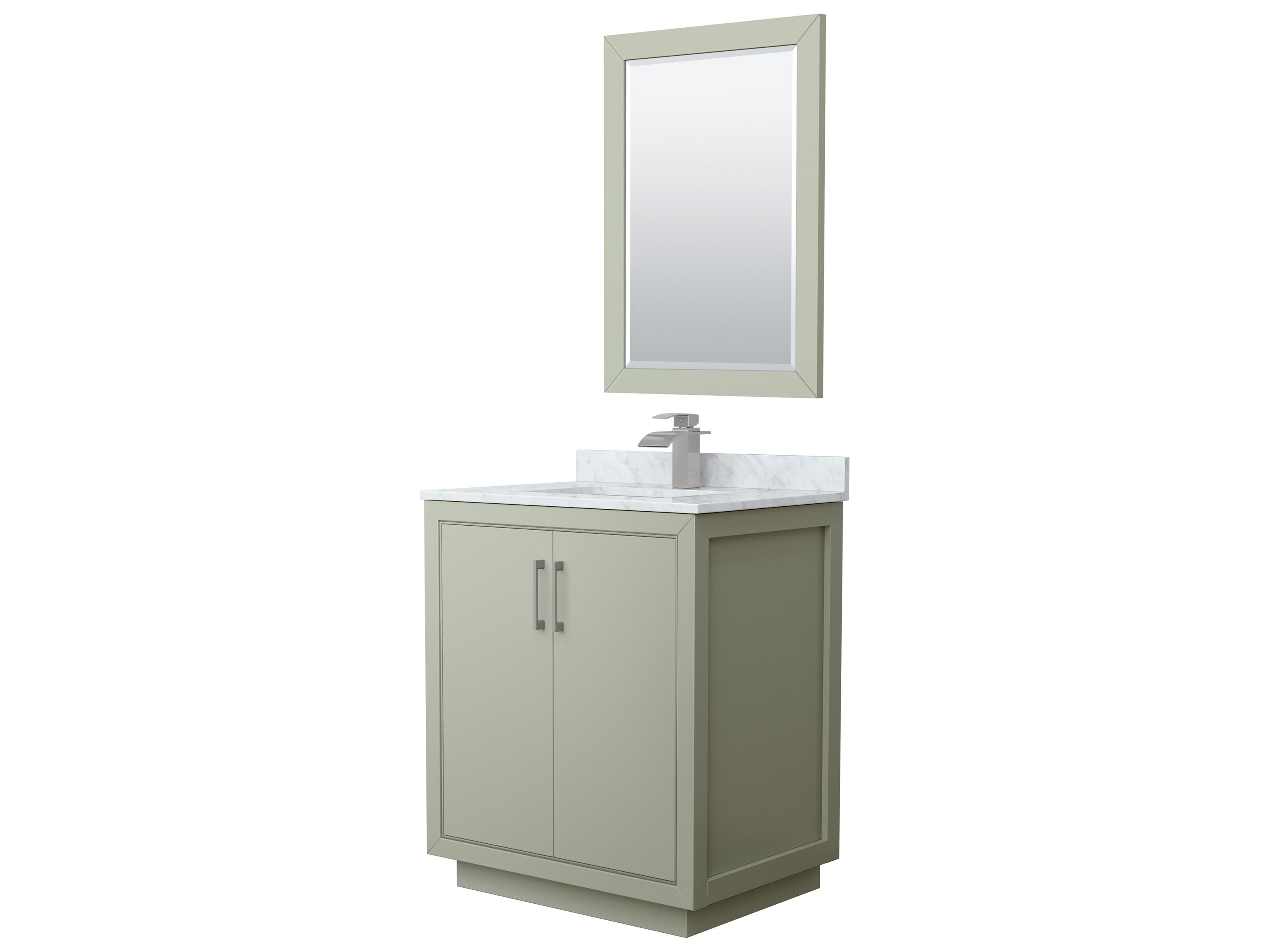 Wyndham Collection Icon 30" Light Green Vanity with 24" Mirror