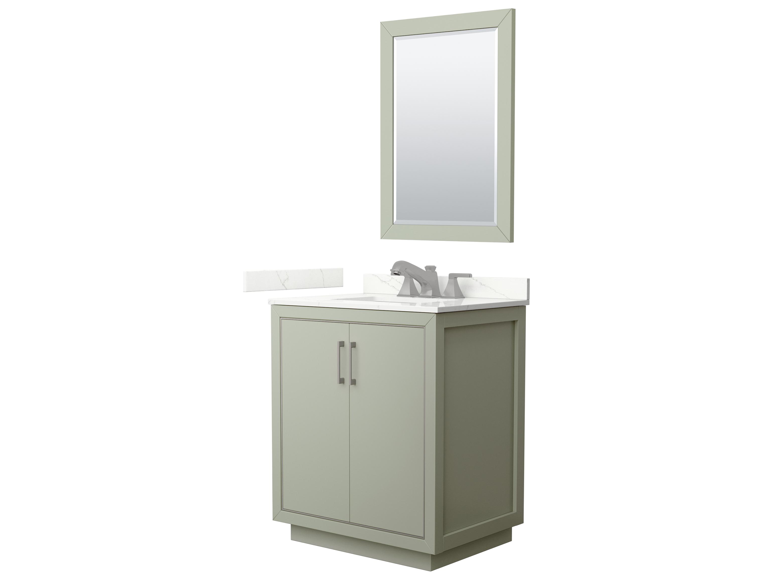 Wyndham Collection Icon 30" Light Green Vanity with 24" Mirror