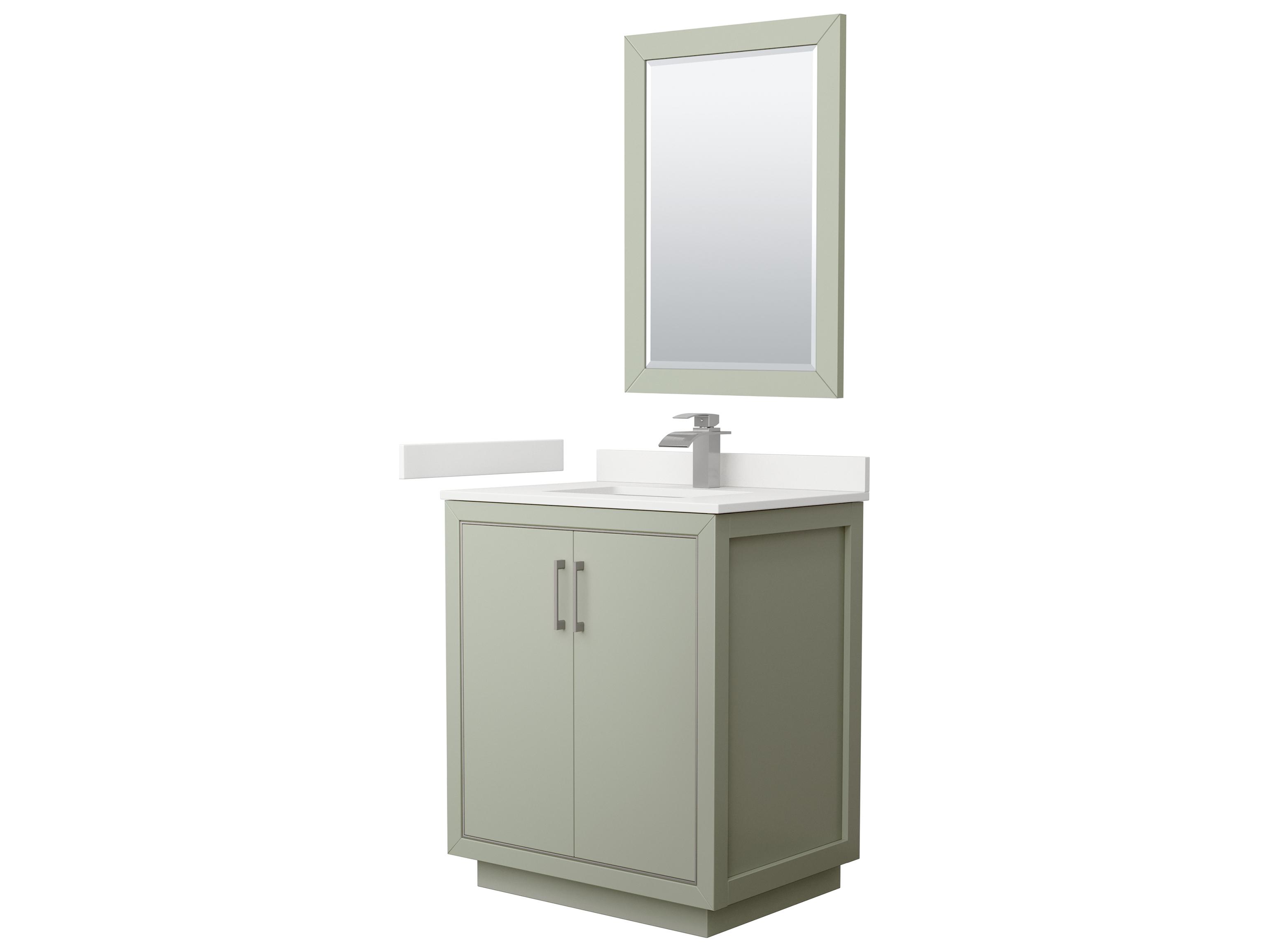 Wyndham Collection Icon 30" Light Green Vanity with 24" Mirror
