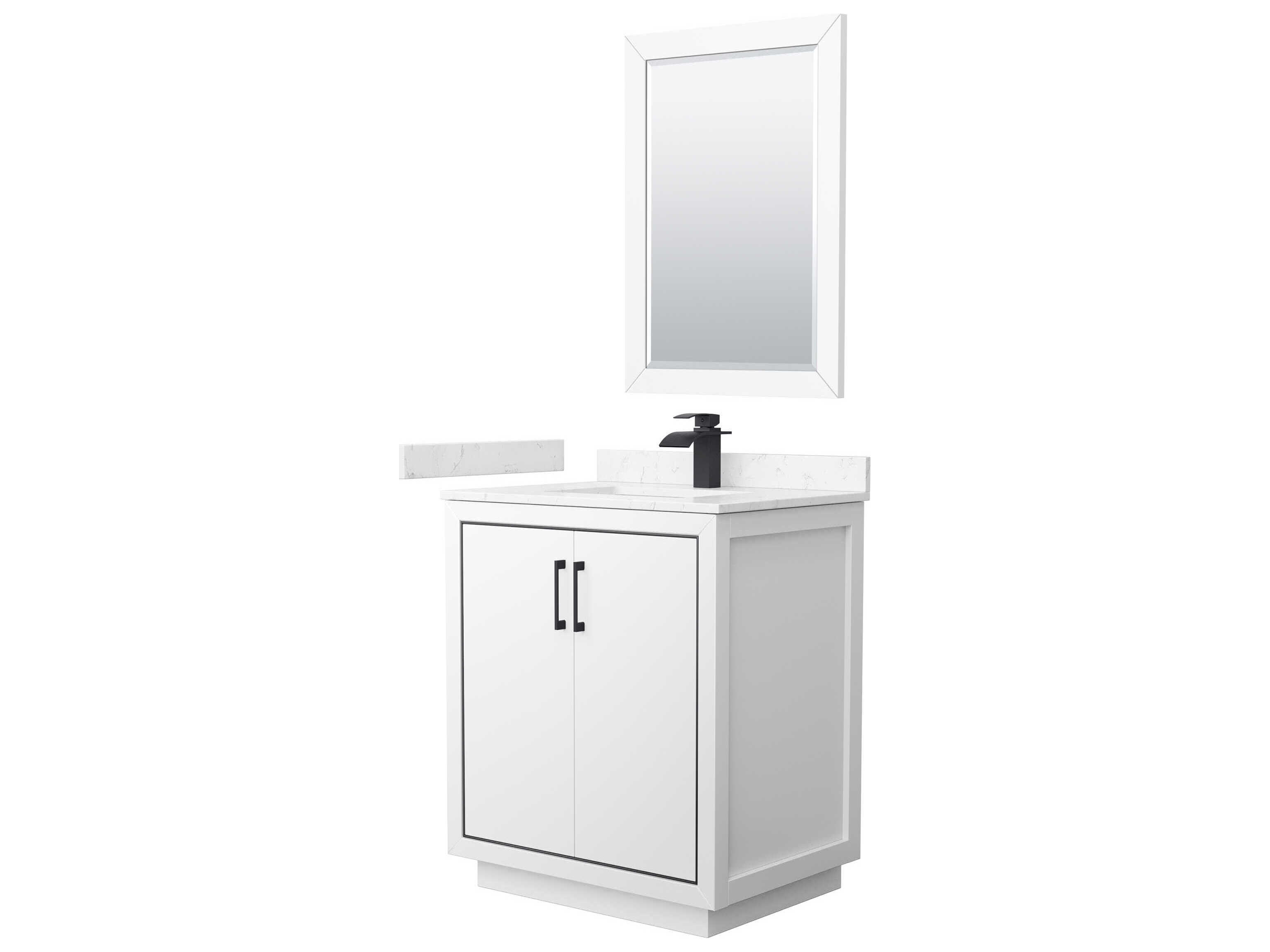 Wyndham Collection Icon 30" White Vanity with 24" Mirror