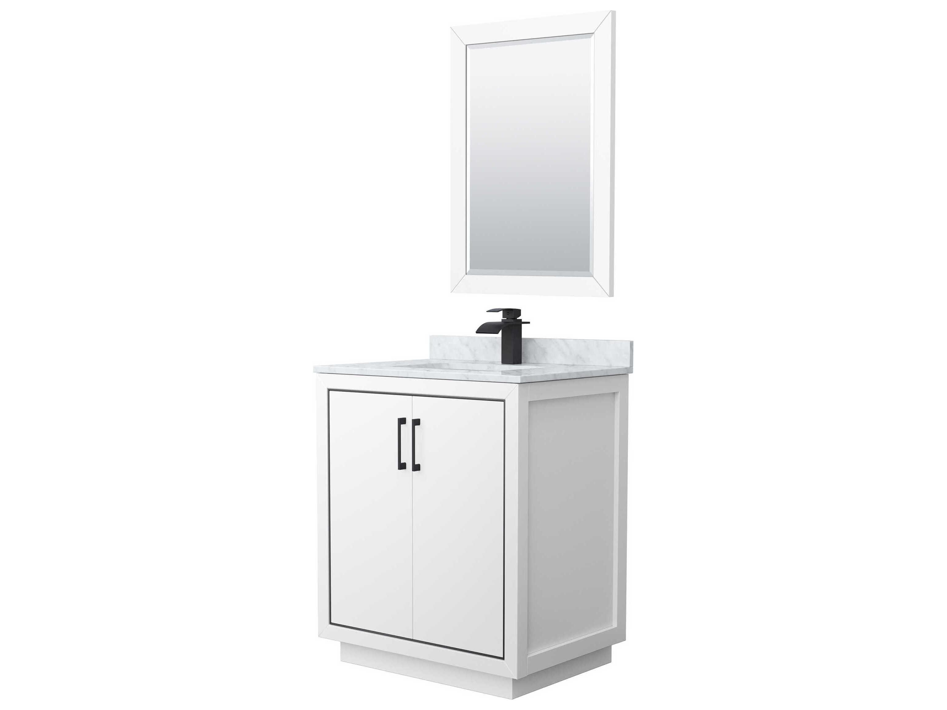 Wyndham Collection Icon 30" White Vanity with 24" Mirror