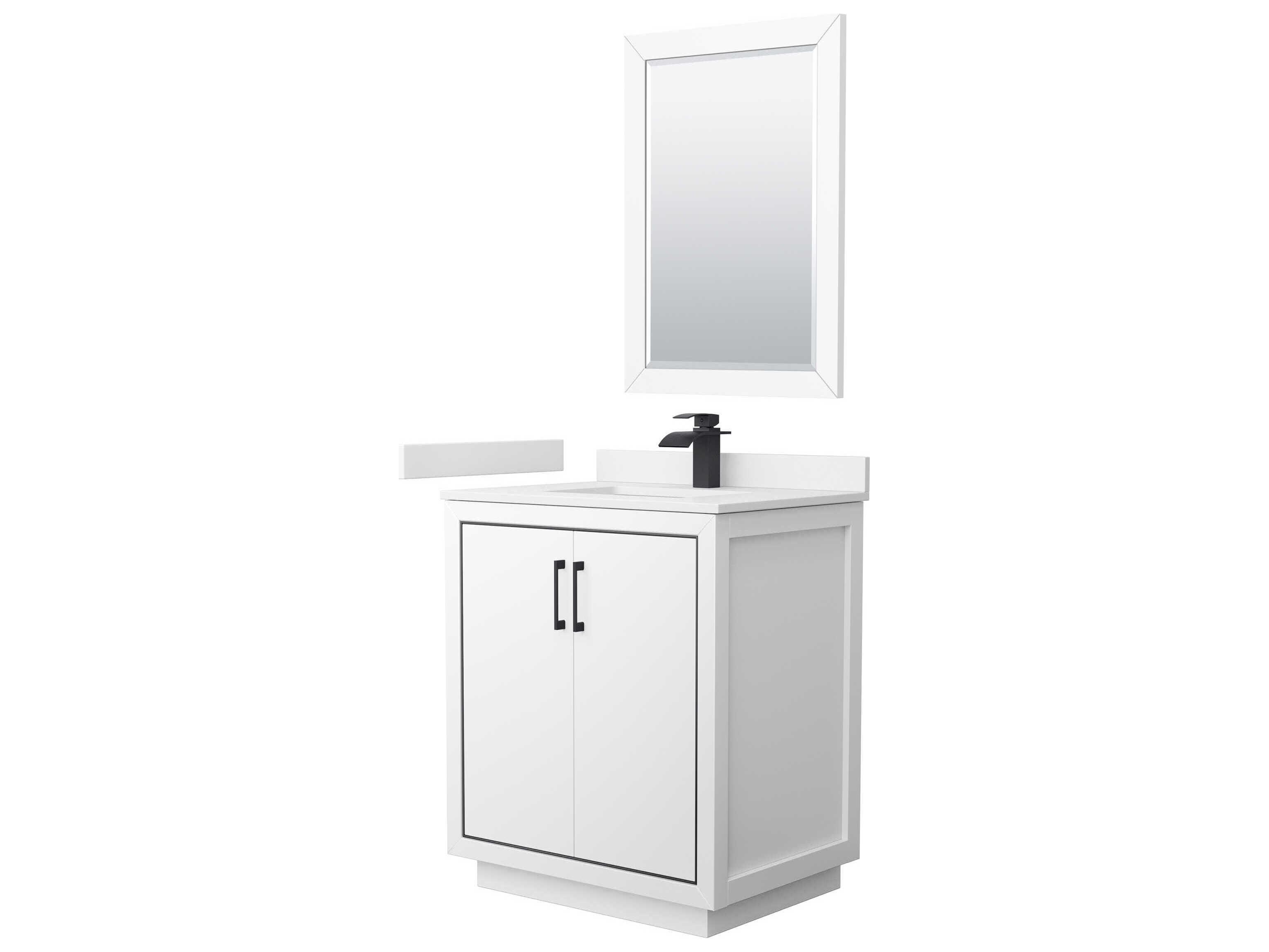 Wyndham Collection Icon 30" White Vanity with 24" Mirror