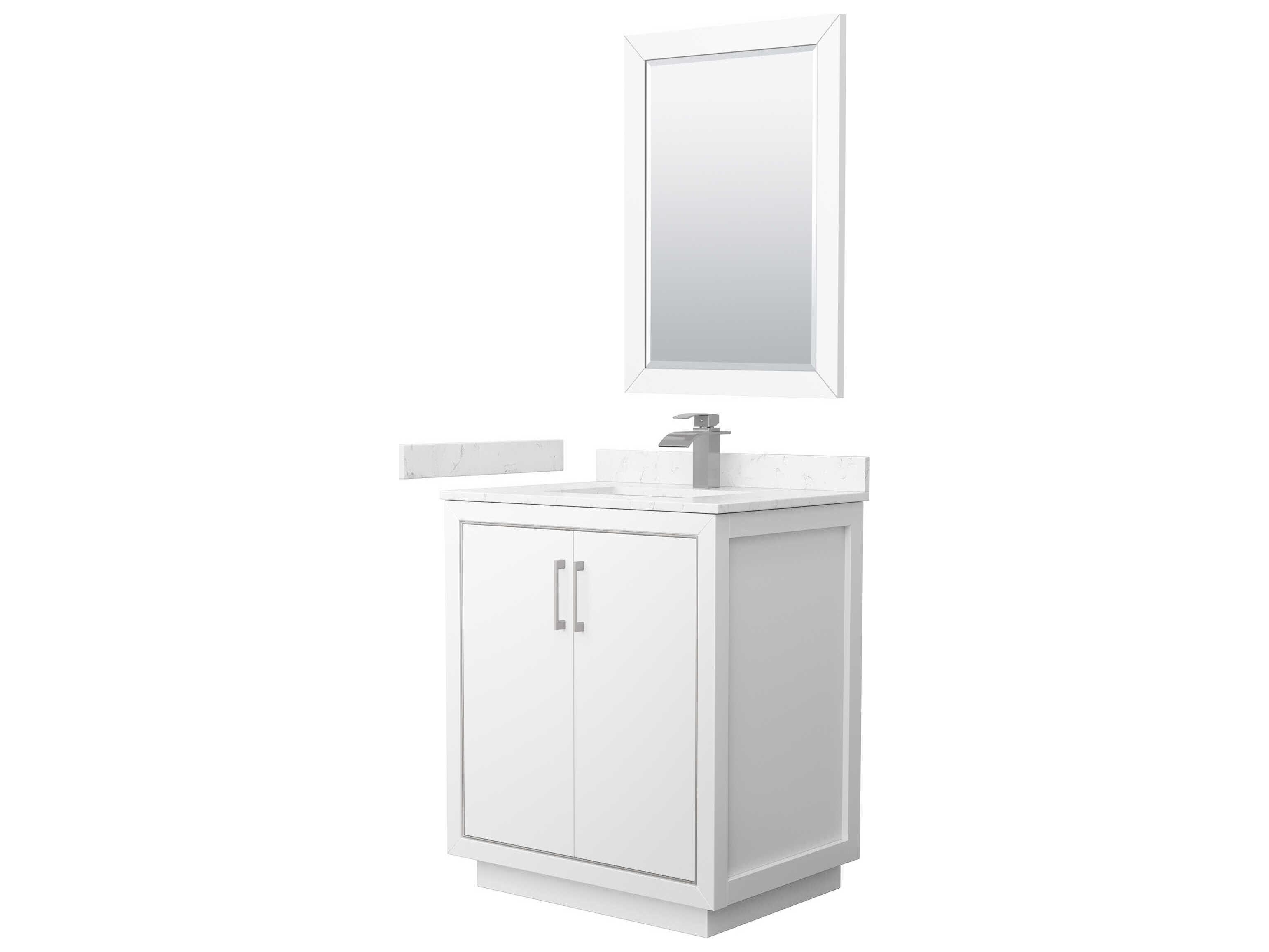 Wyndham Collection Icon 30" White Vanity with 24" Mirror