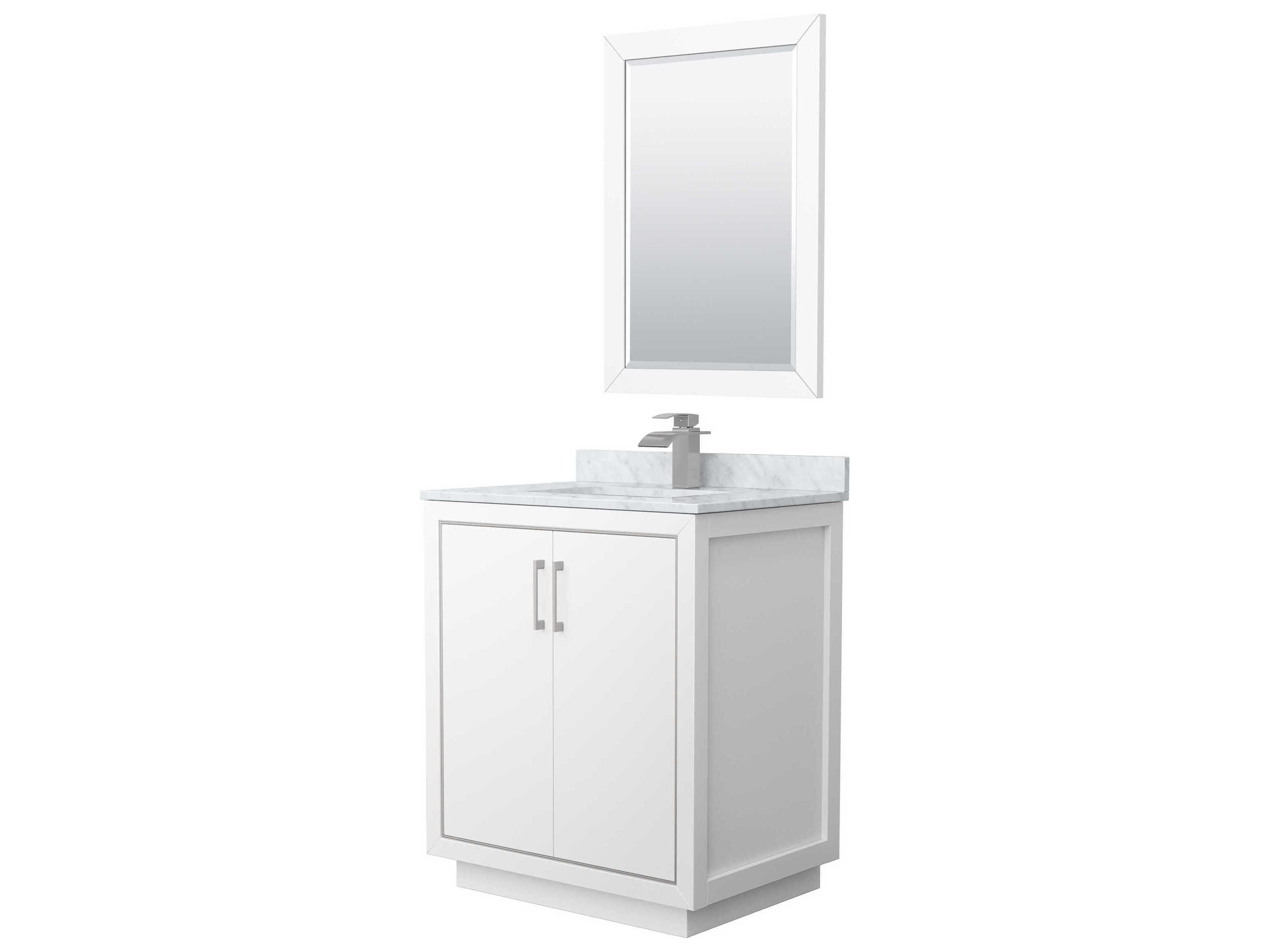 Wyndham Collection Icon 30" White Vanity with 24" Mirror