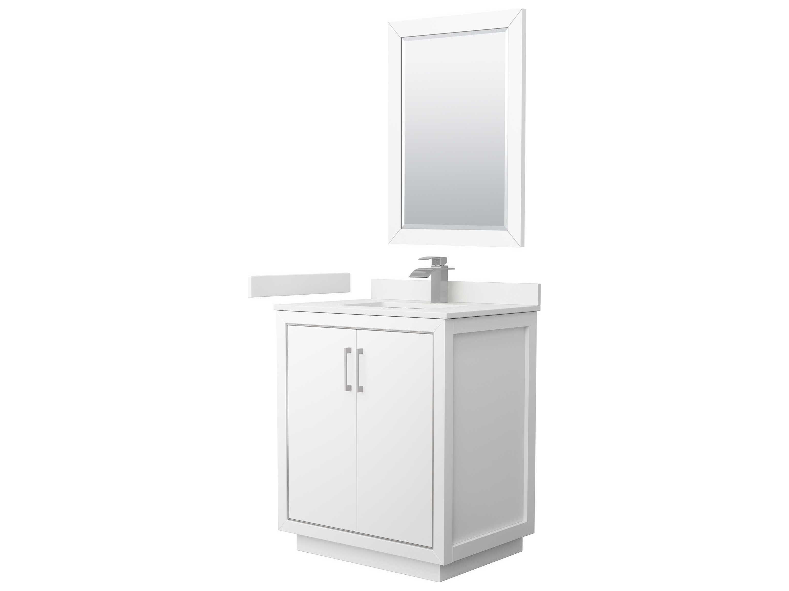 Wyndham Collection Icon 30" White Vanity with 24" Mirror