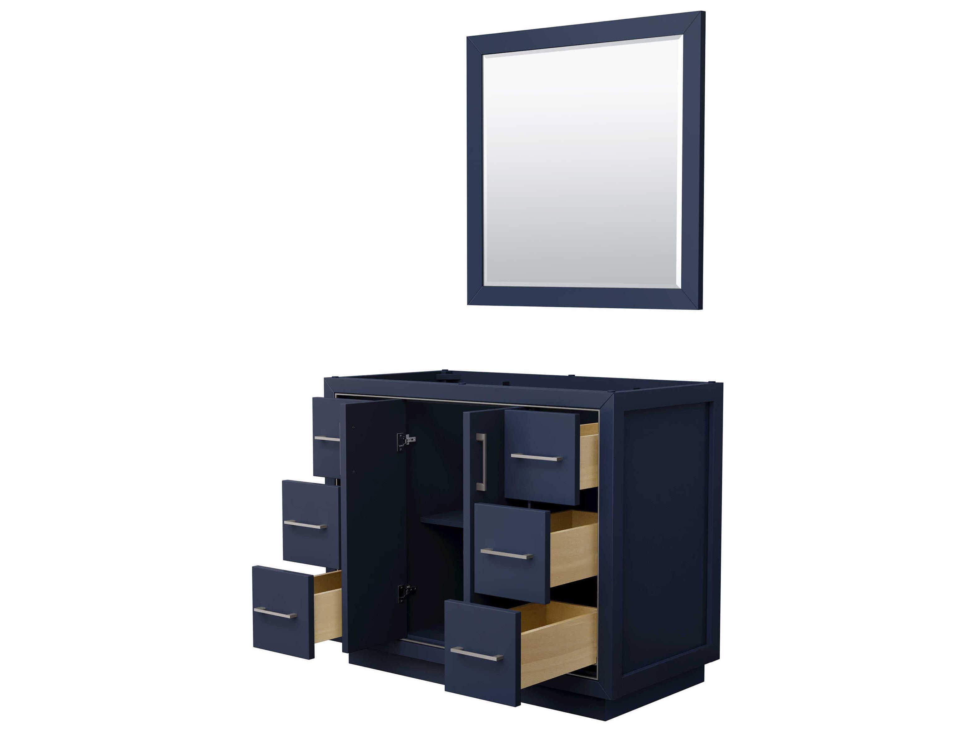 Wyndham Collection Icon 42" Dark Blue Vanity with 34" Mirror