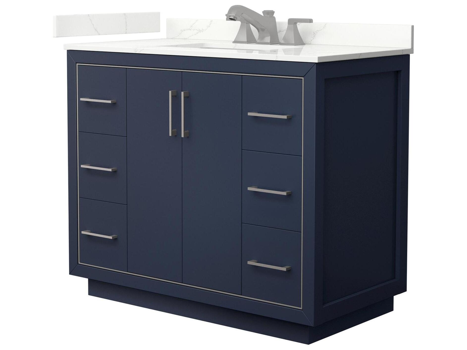Wyndham Collection Icon 42" Dark Blue Vanity
