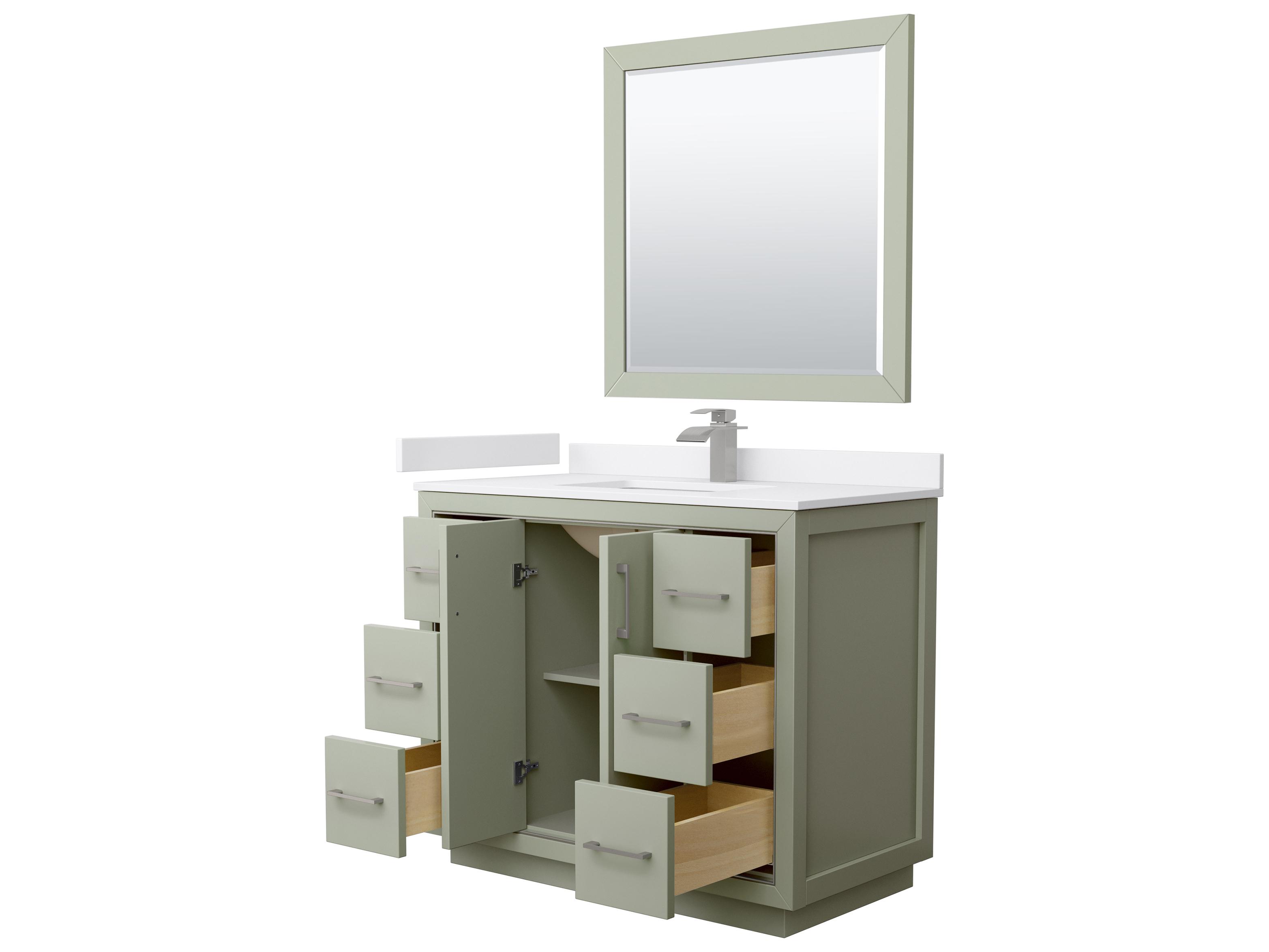 Wyndham Collection Icon 42" Light Green Vanity with 34" Mirror