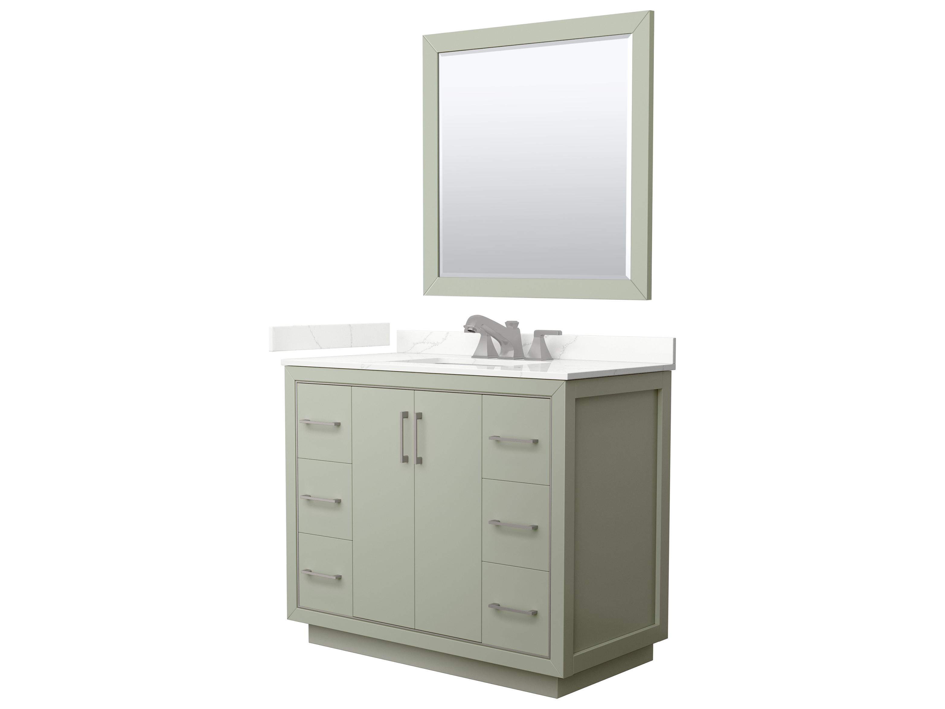Wyndham Collection Icon 42" Light Green Vanity with 34" Mirror
