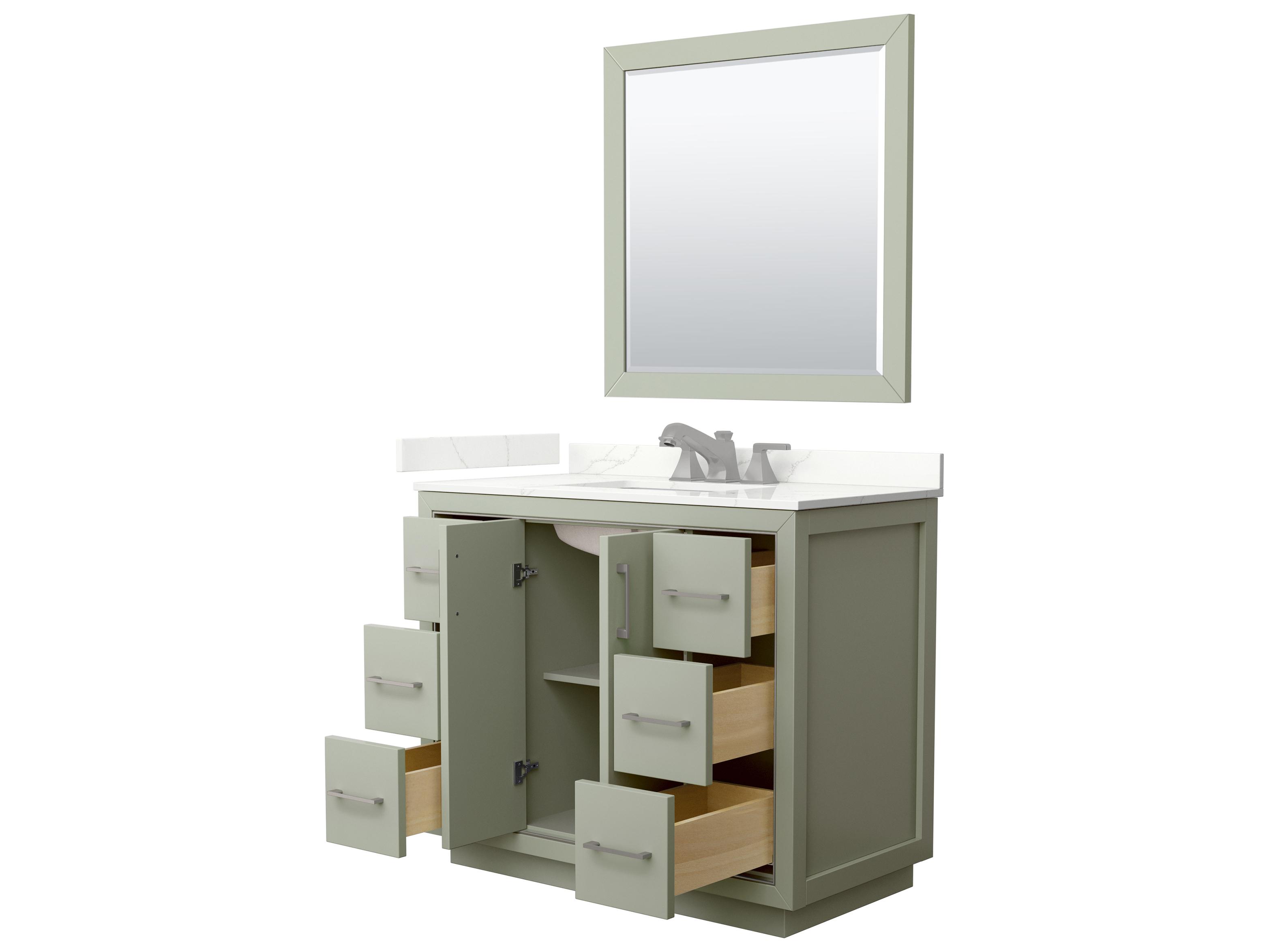 Wyndham Collection Icon 42" Light Green Vanity with 34" Mirror