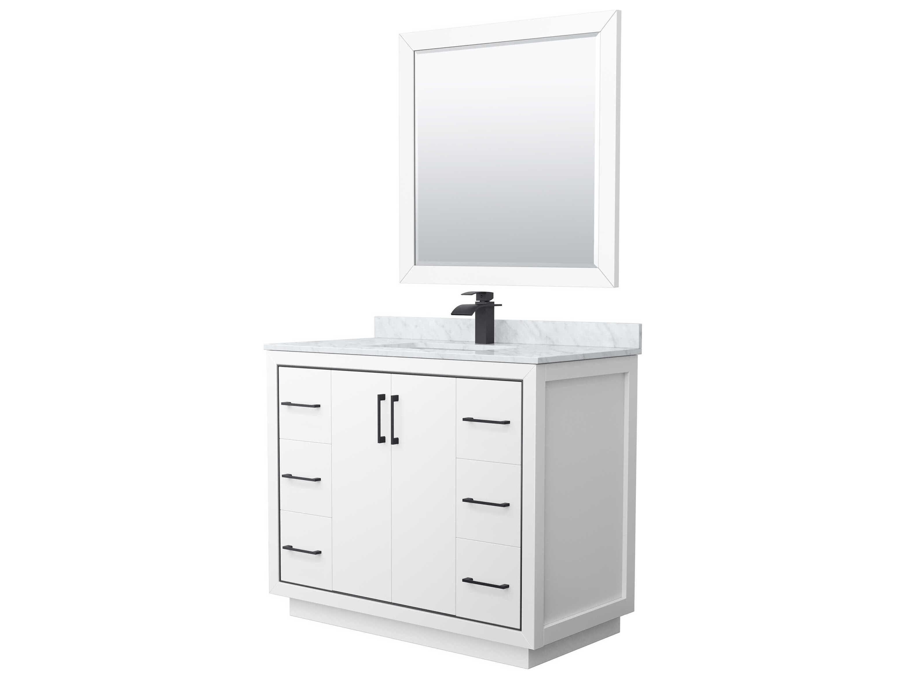 Wyndham Collection Icon 42" White Vanity with 34" Mirror