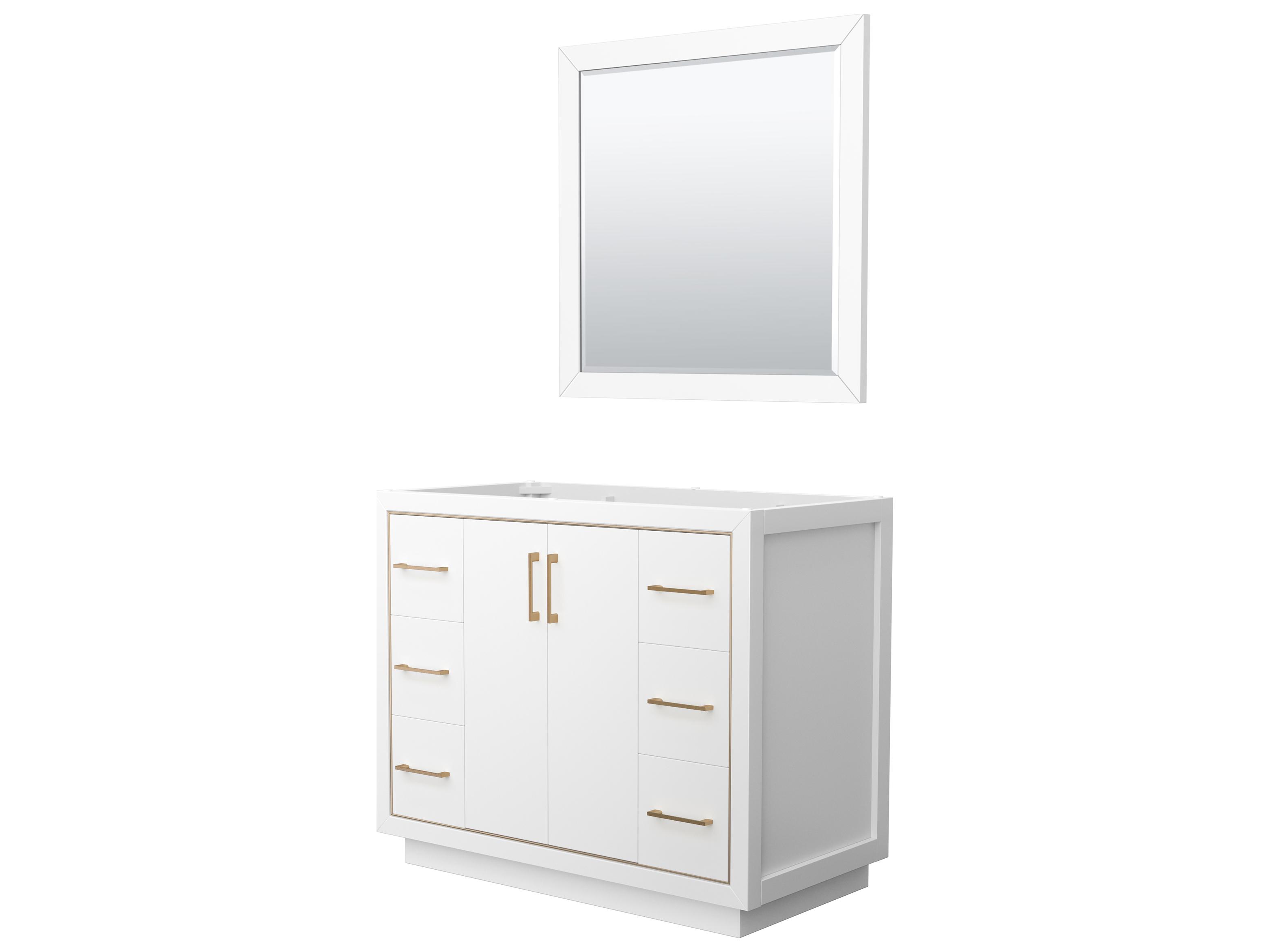 Wyndham Collection Icon 41" White Vanity with 34" Mirror