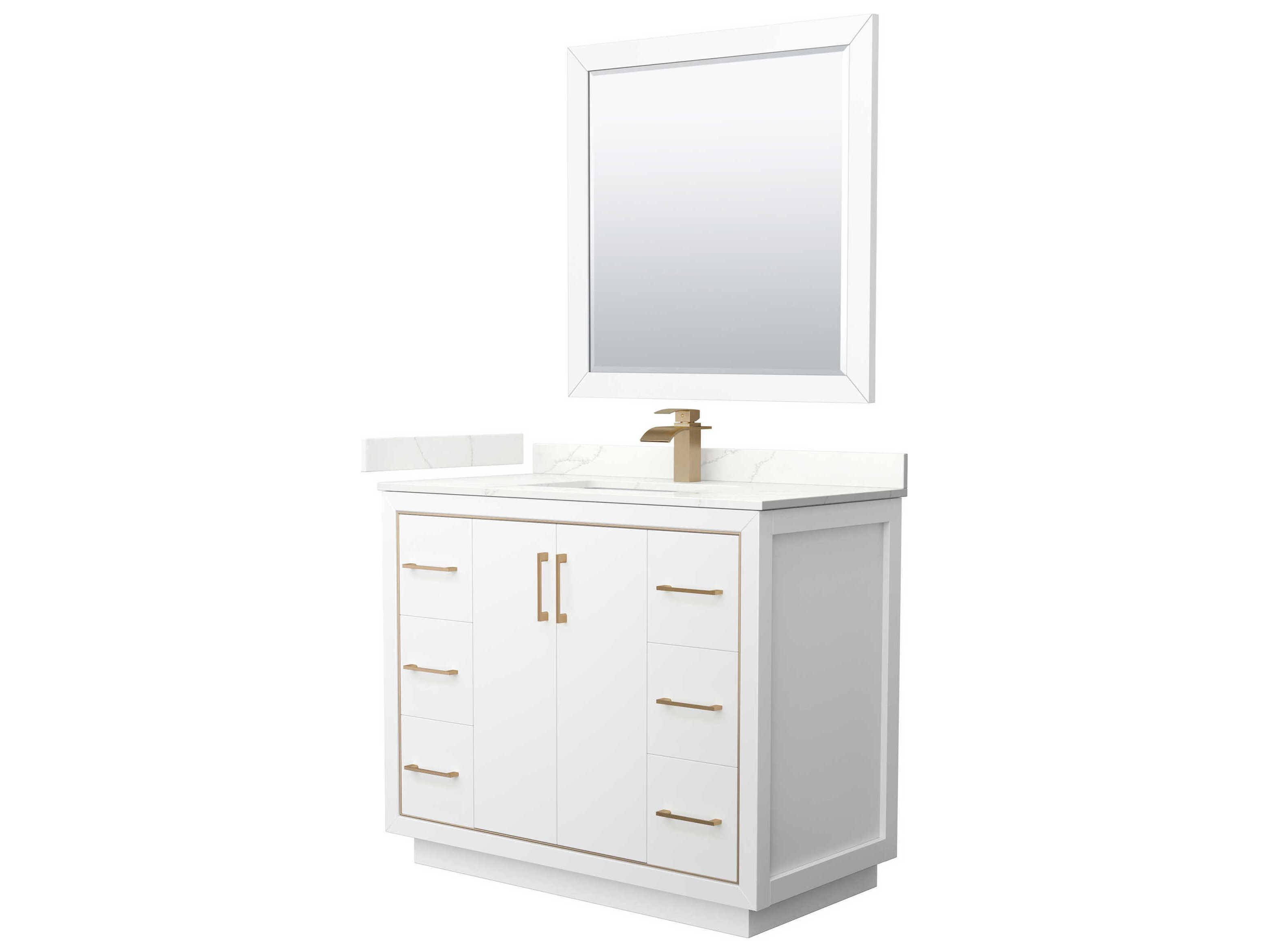 Wyndham Collection Icon 42" White Vanity with 34" Mirror