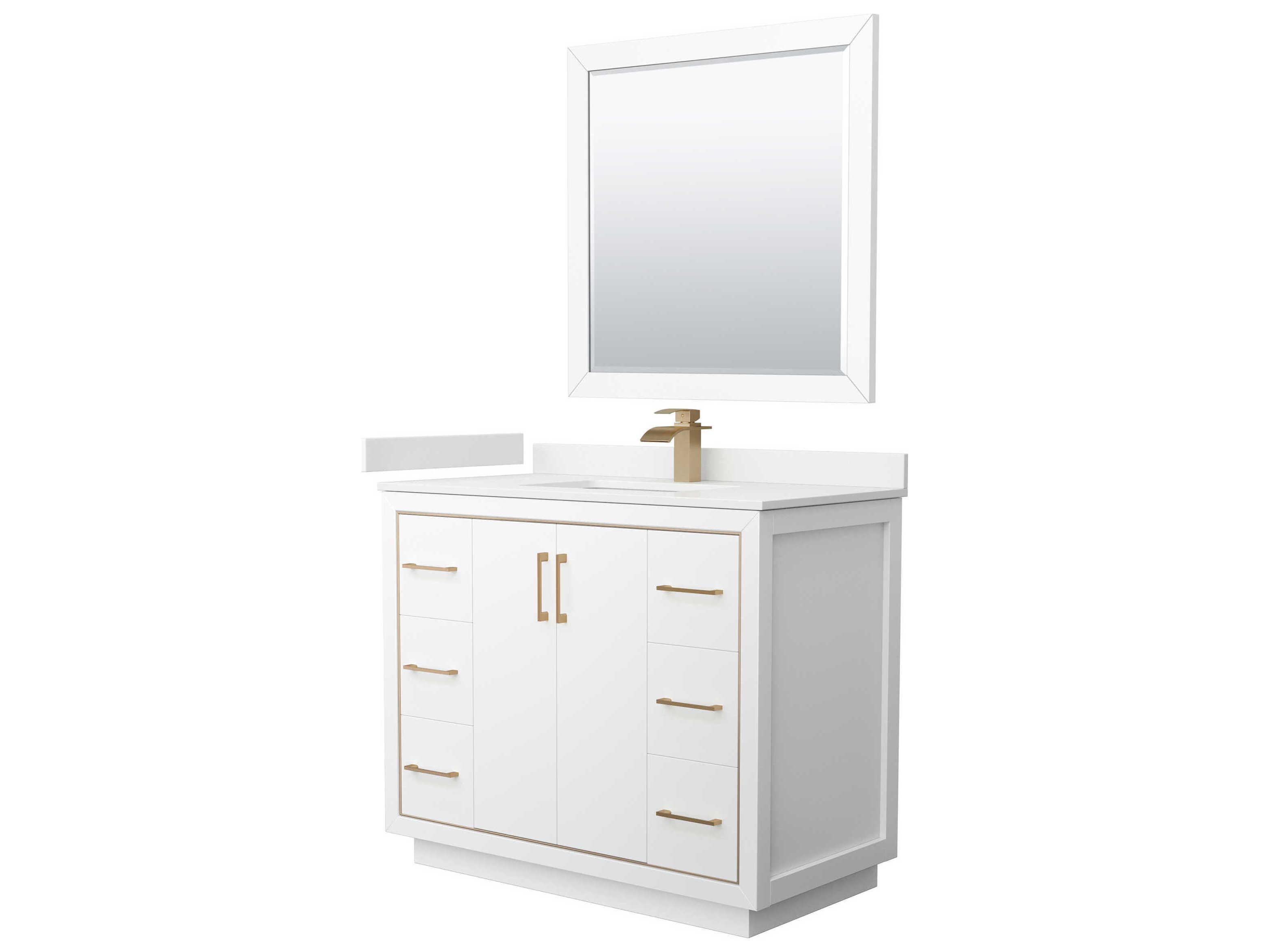 Wyndham Collection Icon 42" White Vanity with 34" Mirror