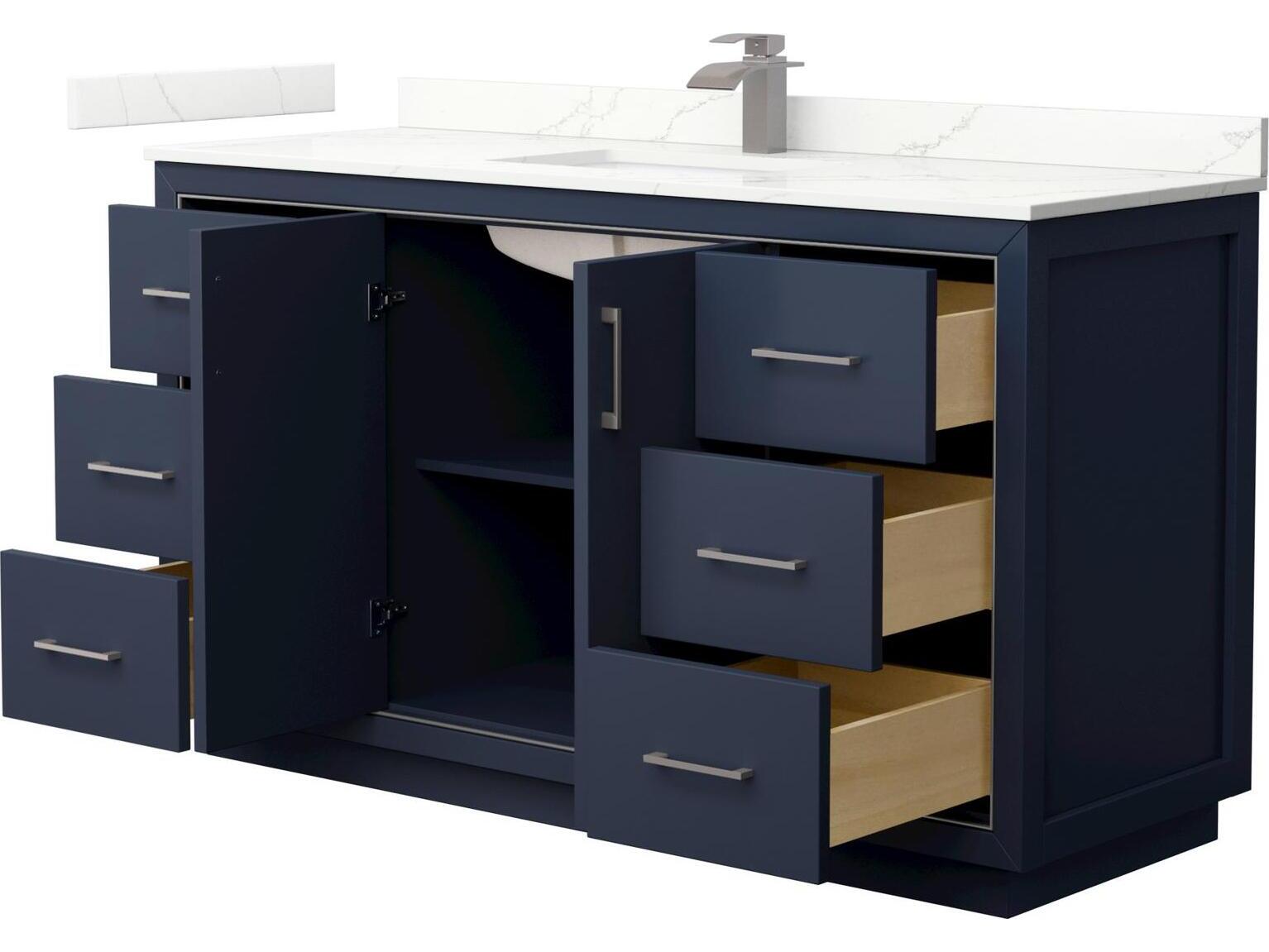 Wyndham Collection Icon 60" Dark Blue Vanity