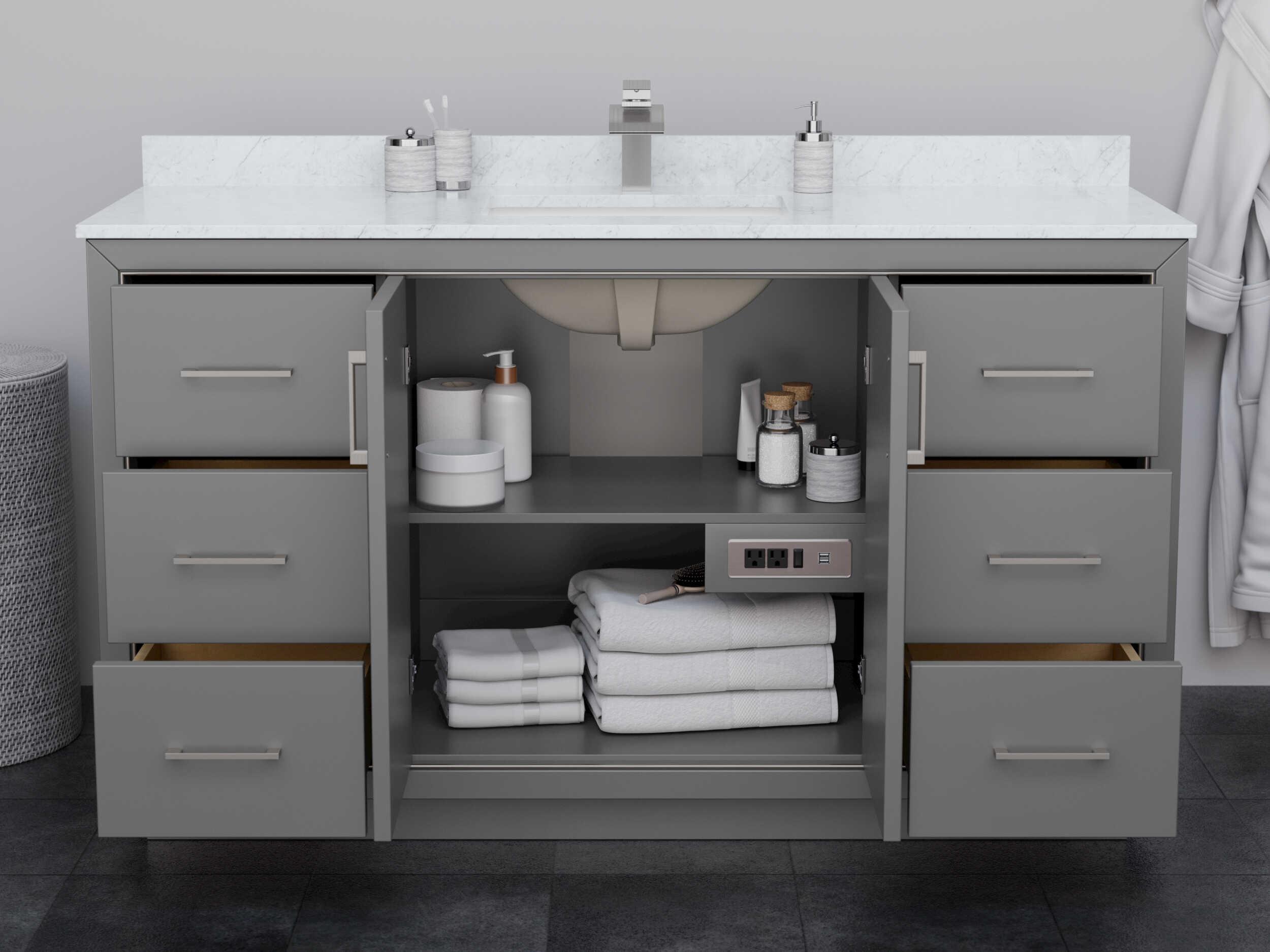 Wyndham Collection Icon 59" Dark Gray Vanity