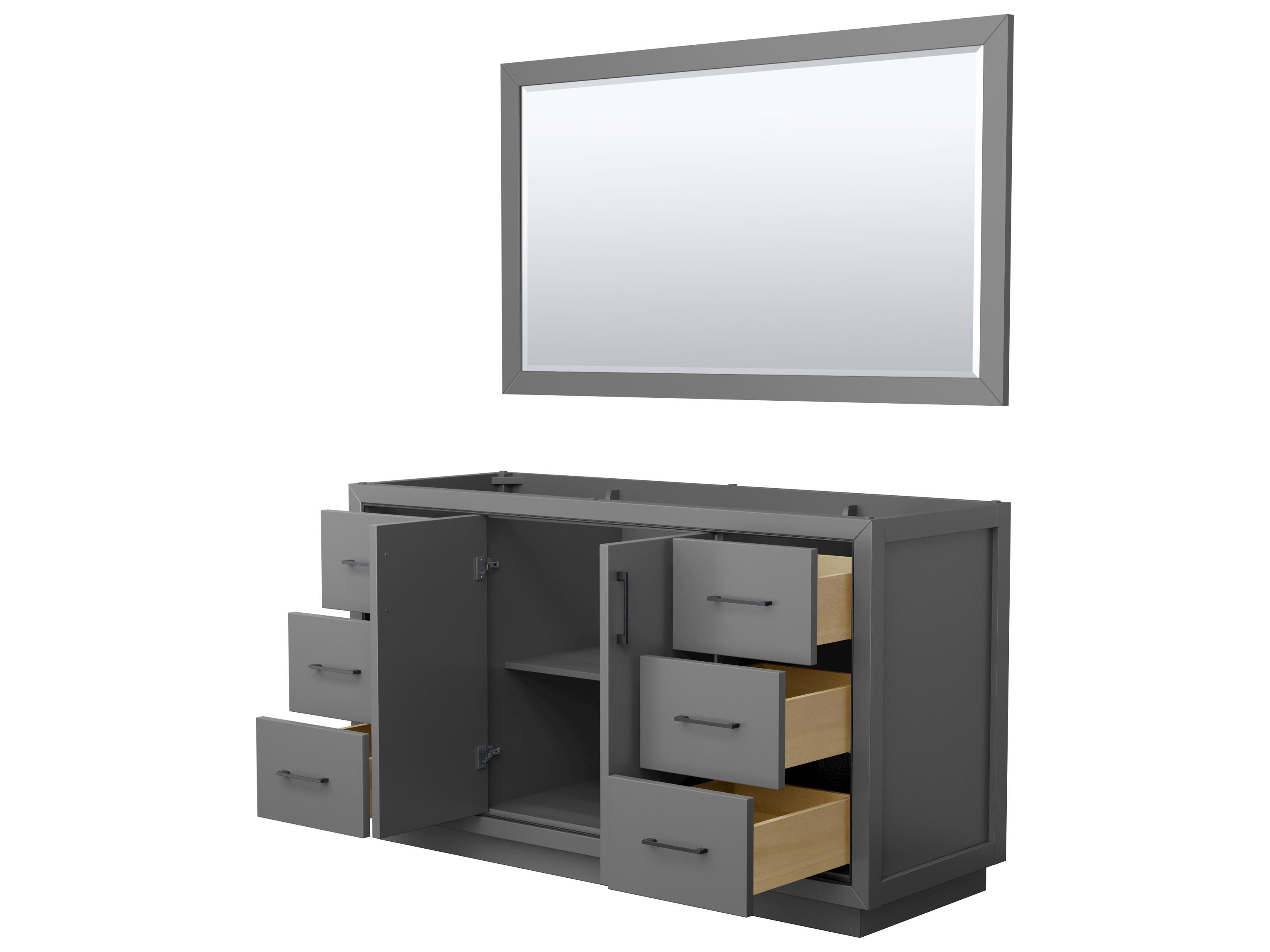 Wyndham Collection Icon 59" Dark Gray Vanity with 58" Mirror