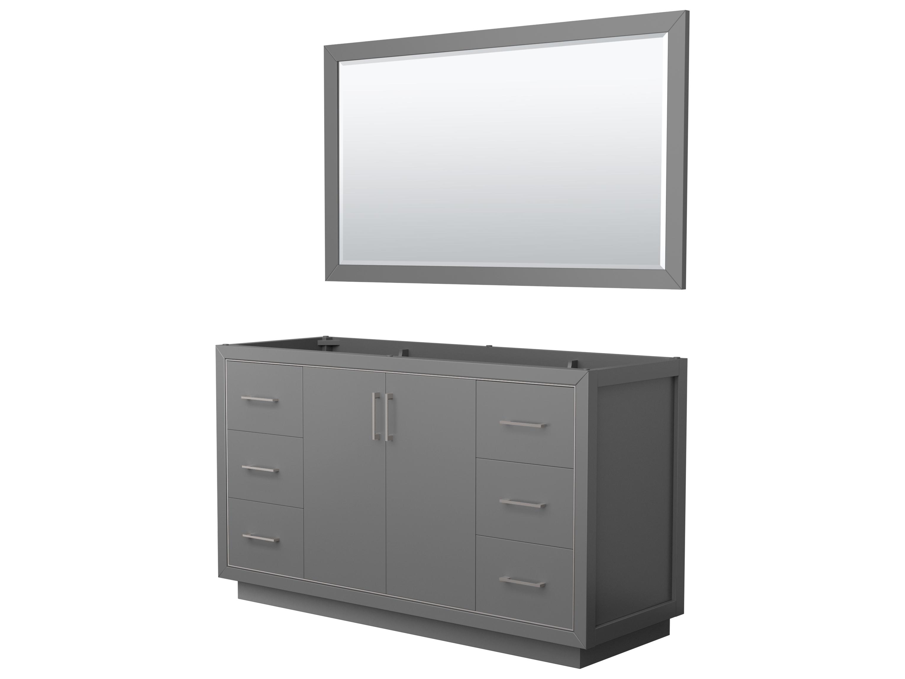 Wyndham Collection Icon 59" Dark Gray Vanity with 58" Mirror