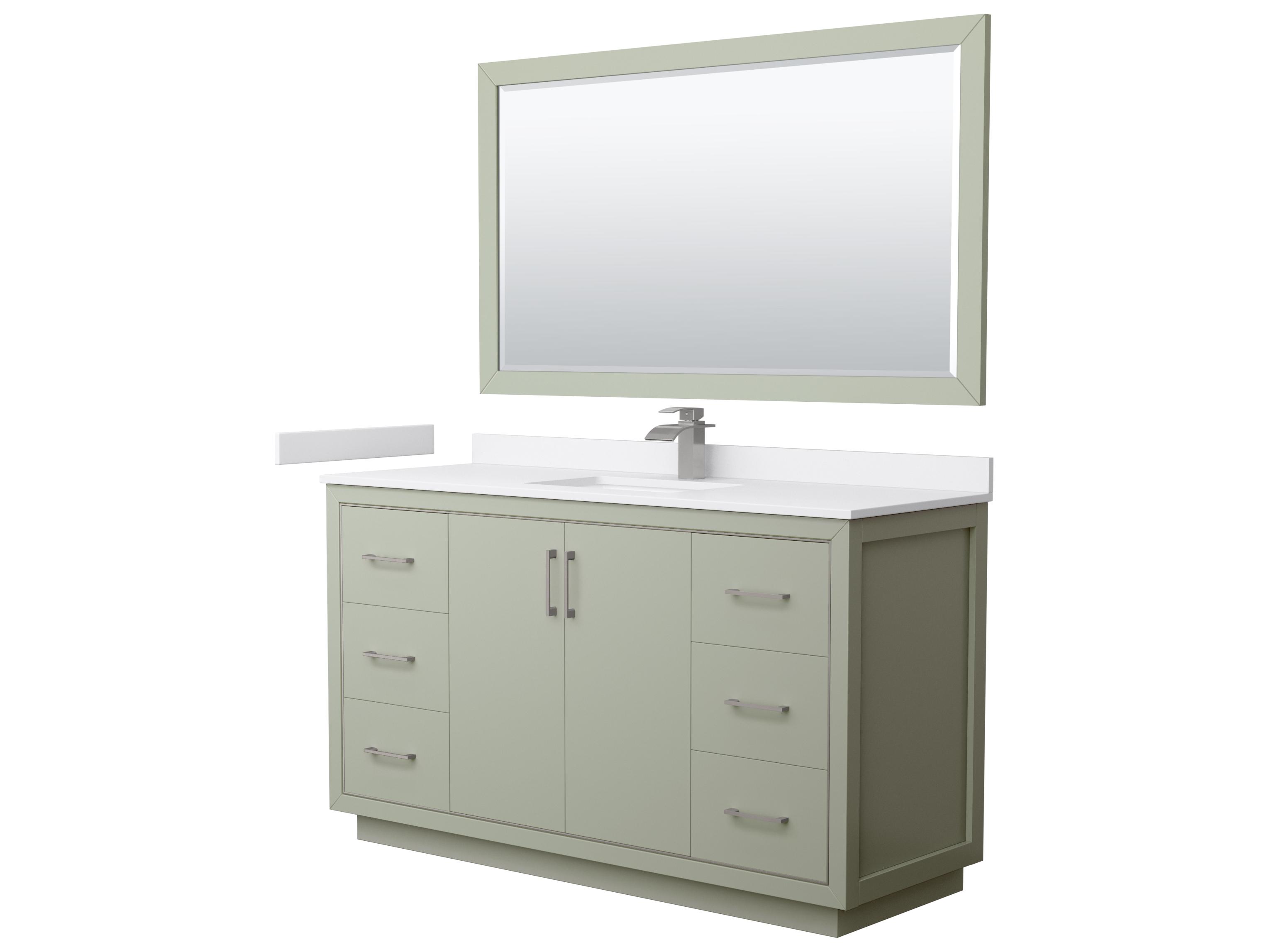 Wyndham Collection Icon 60" Light Green Vanity with 58" Mirror