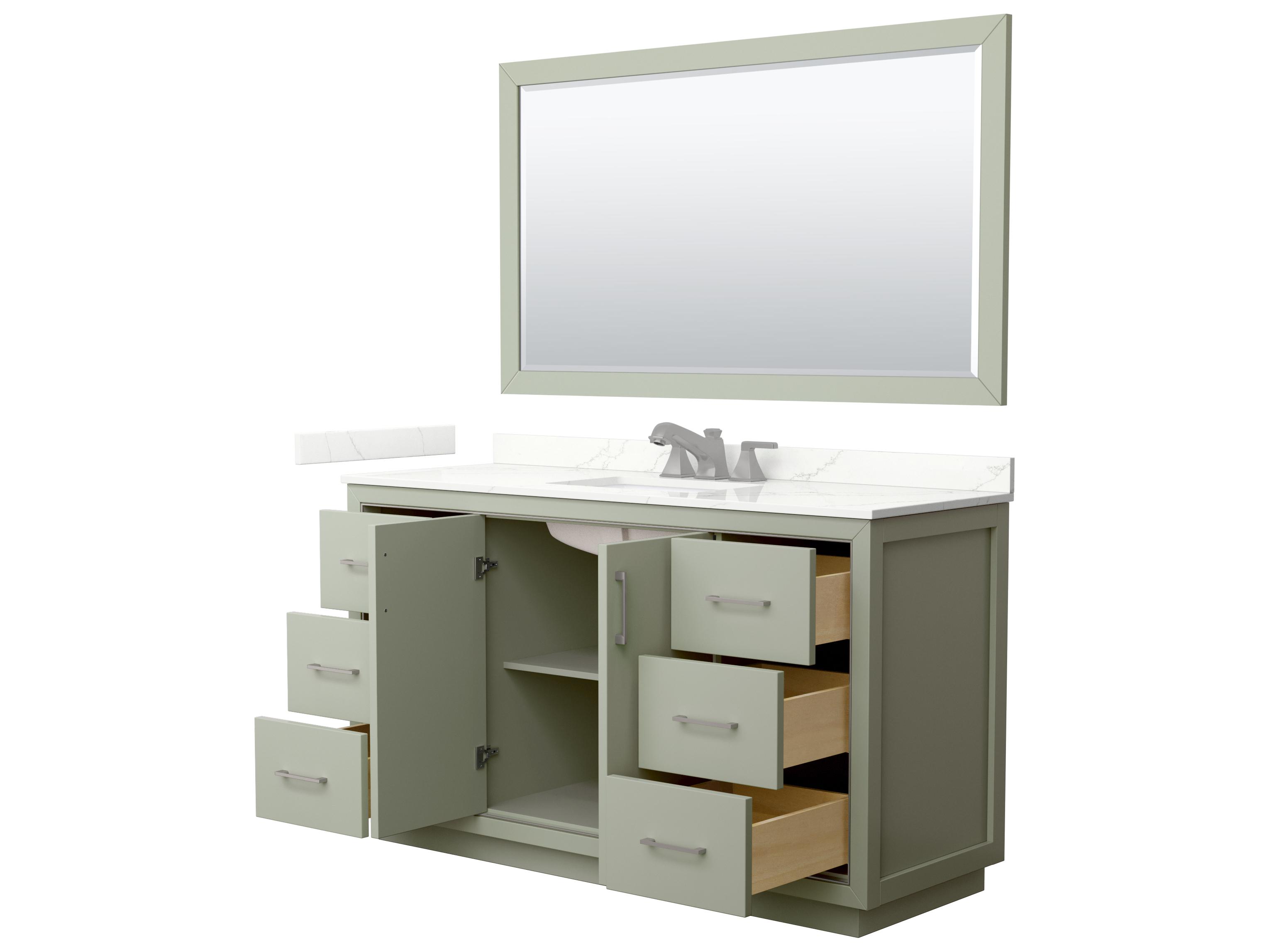 Wyndham Collection Icon 60" Light Green Vanity with 58" Mirror