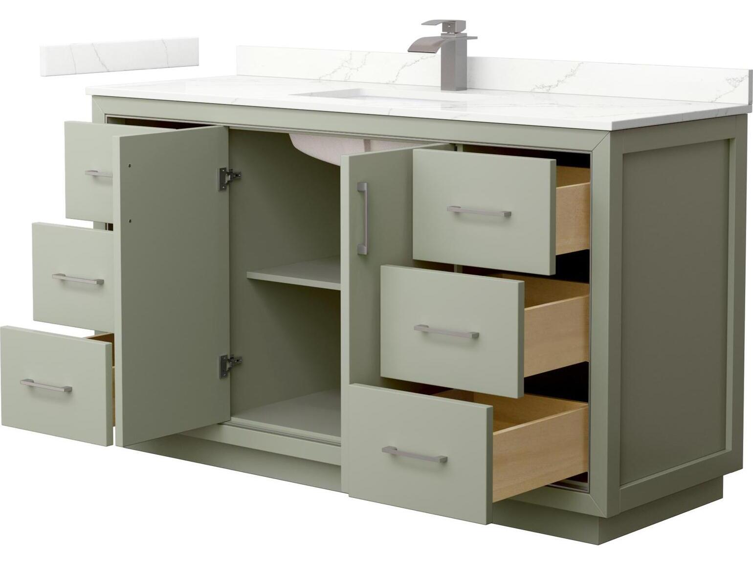 Wyndham Collection Icon 60" Light Green Vanity