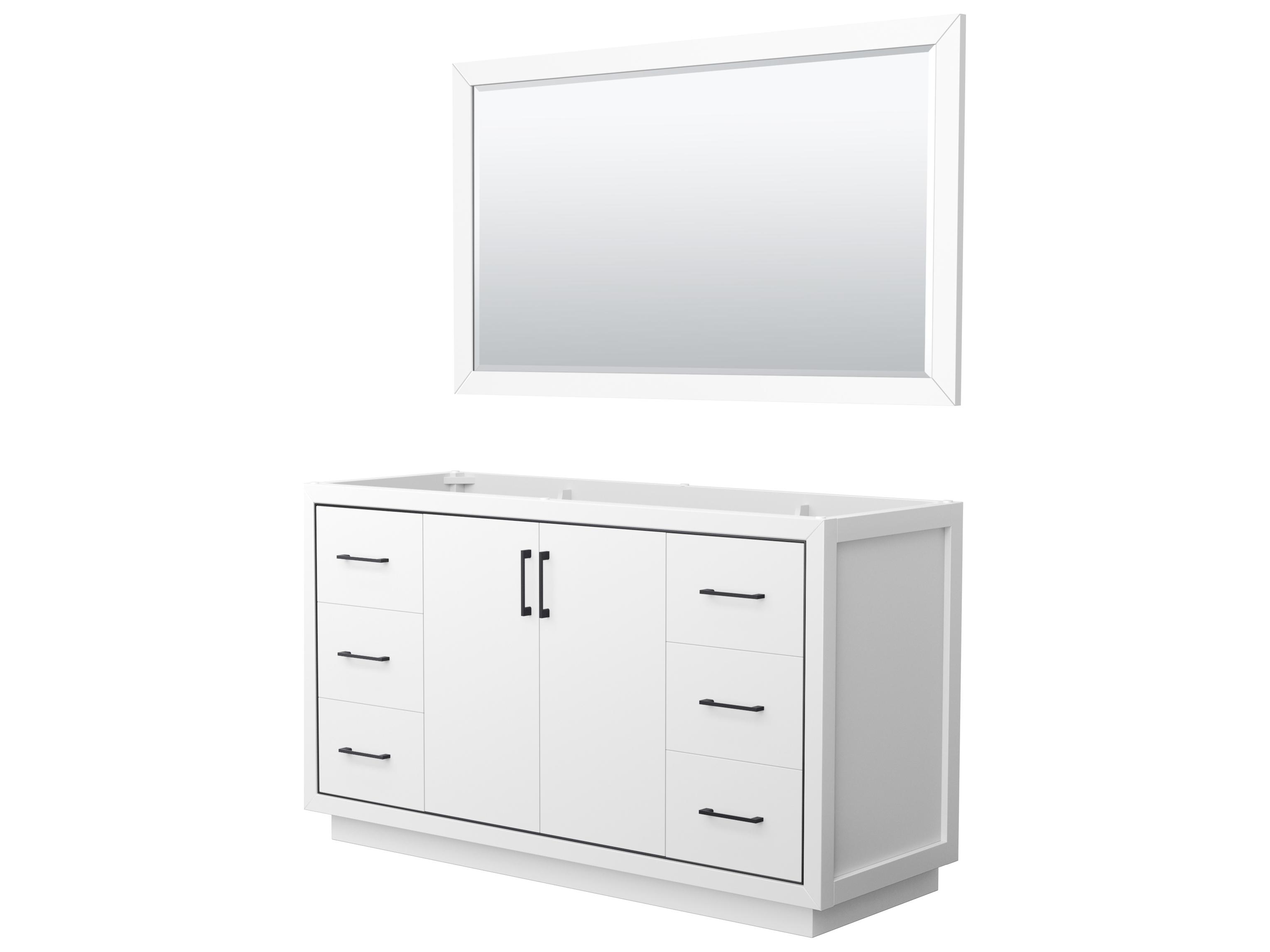 Wyndham Collection Icon 59" White Vanity with 58" Mirror