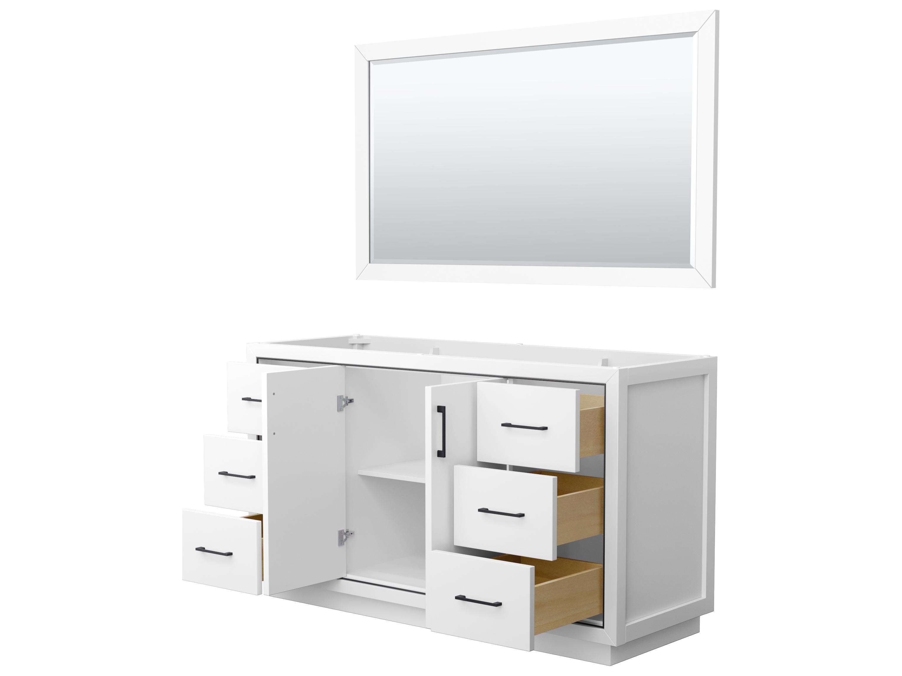Wyndham Collection Icon 59" White Vanity with 58" Mirror