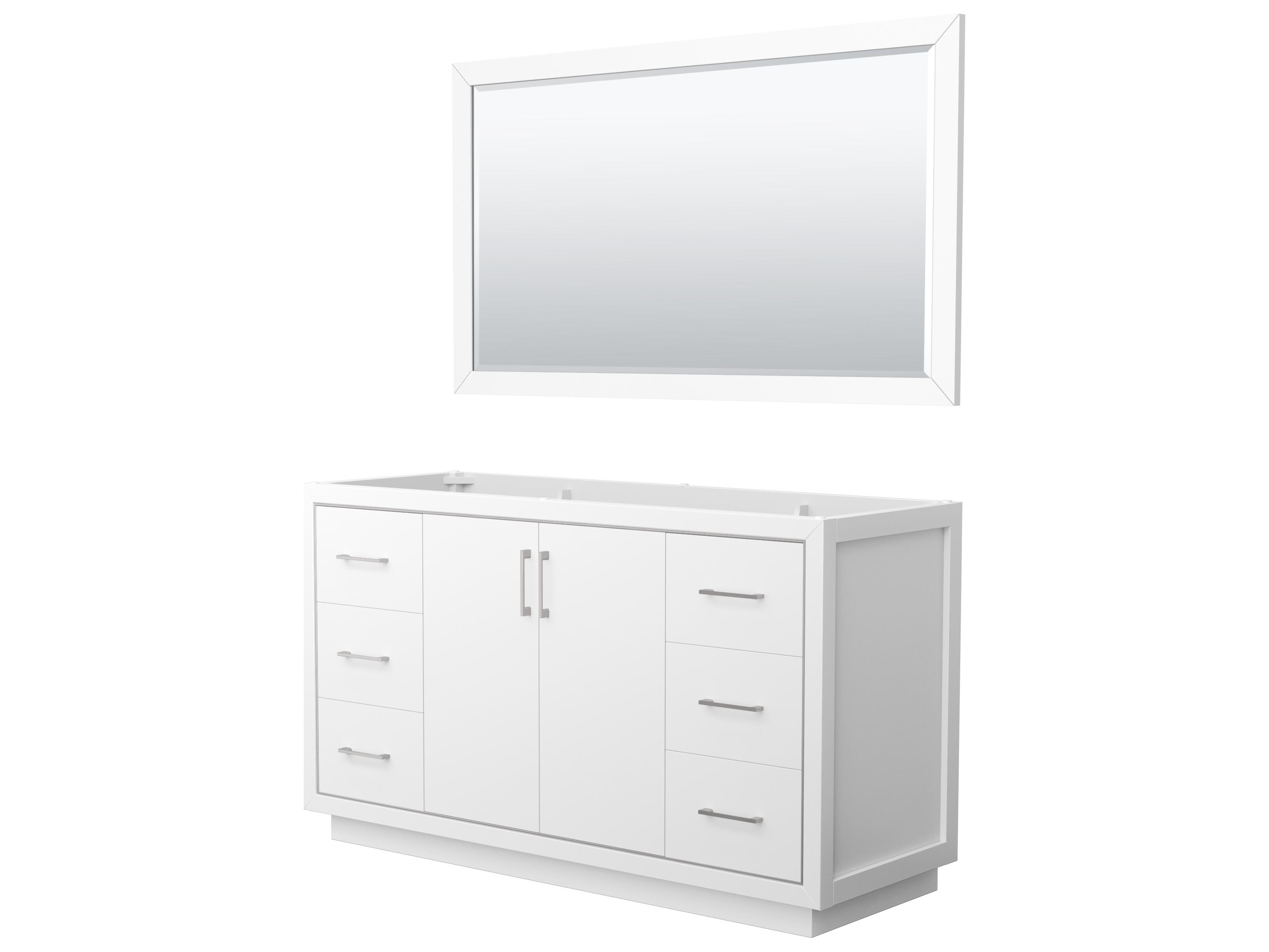 Wyndham Collection Icon 59" White Vanity with 58" Mirror