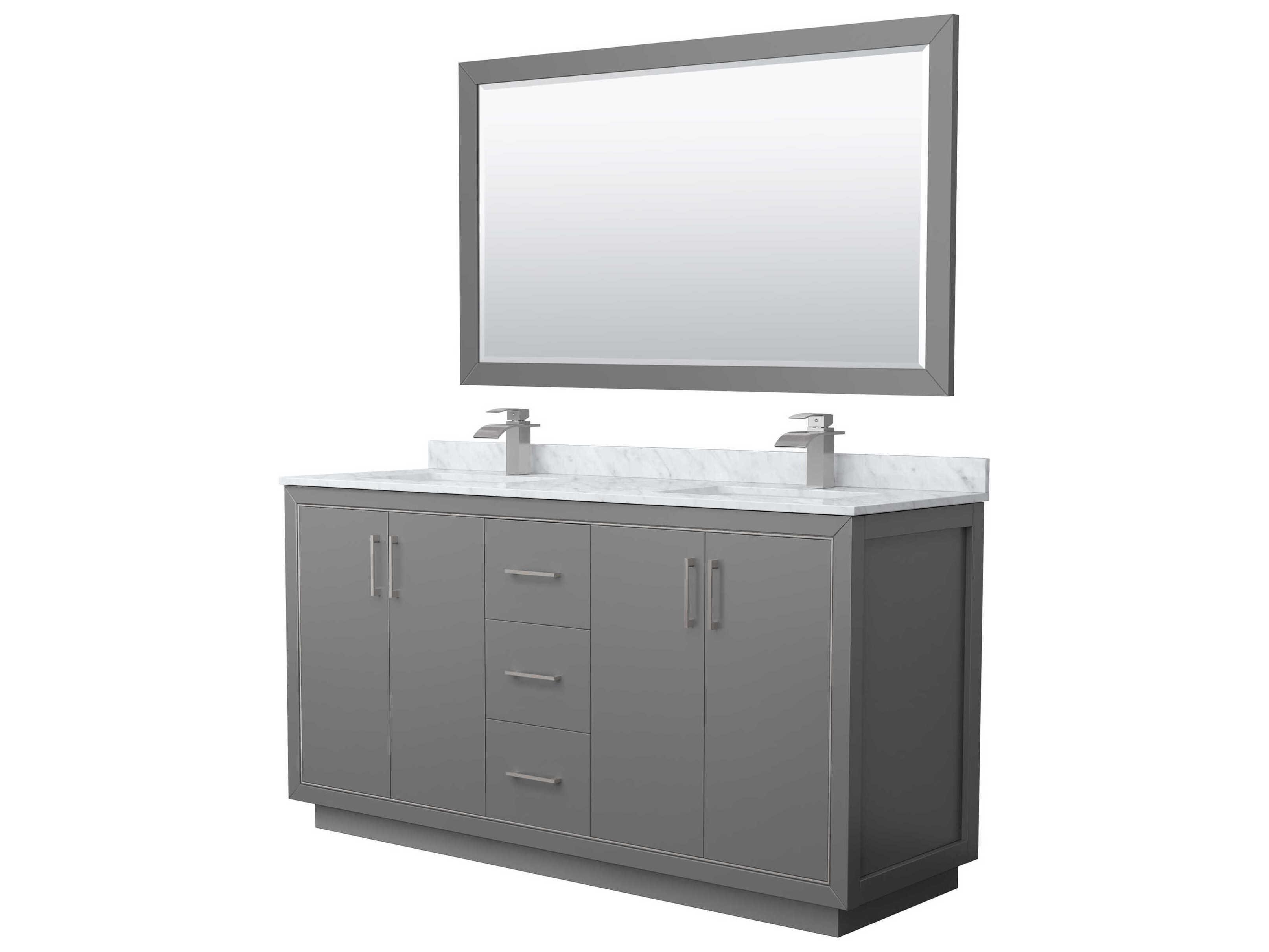 Wyndham Collection Icon 66" Dark Gray Vanity with 58" Mirror