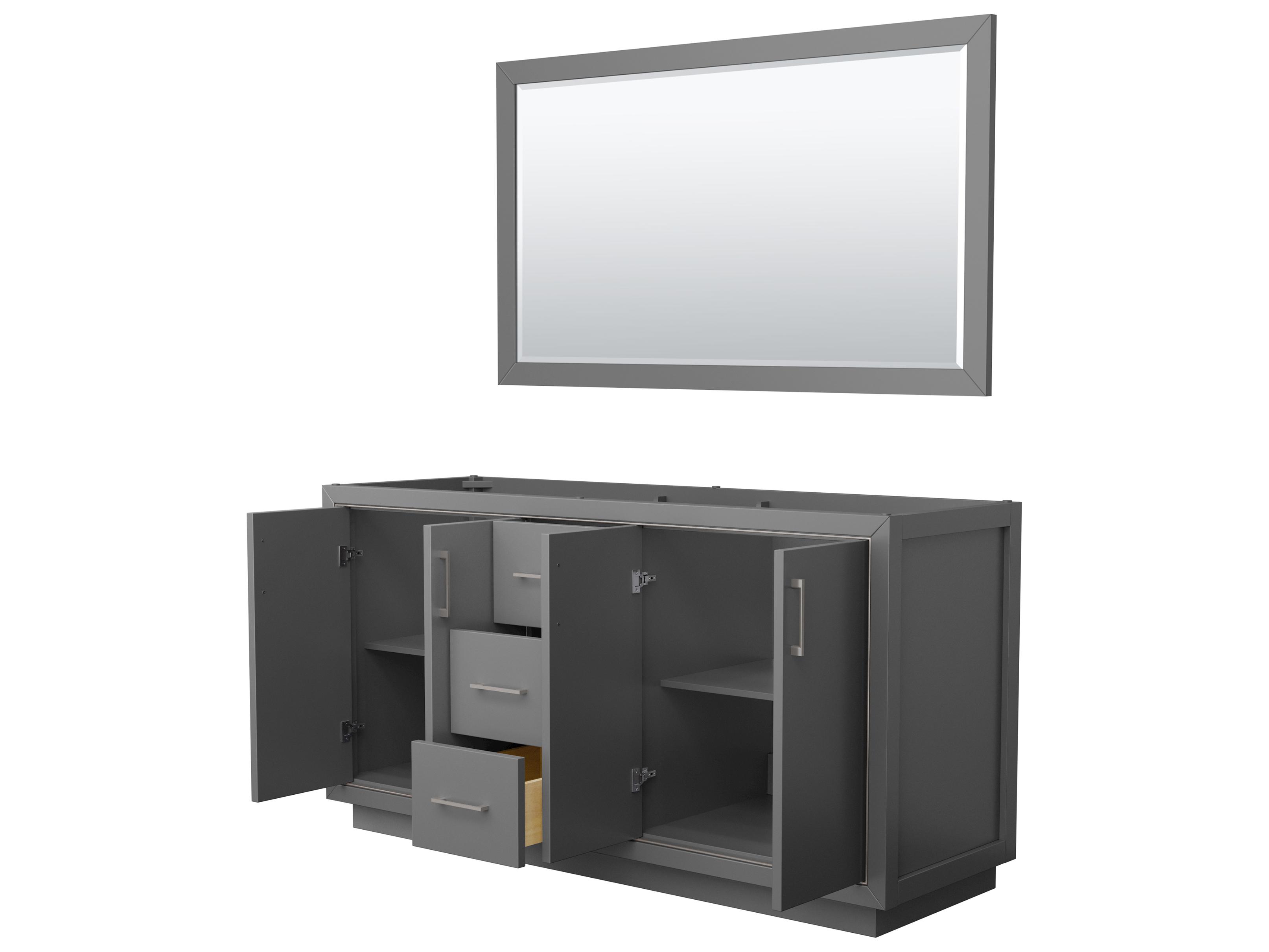 Wyndham Collection Icon 65" Dark Gray Vanity with 58" Mirror