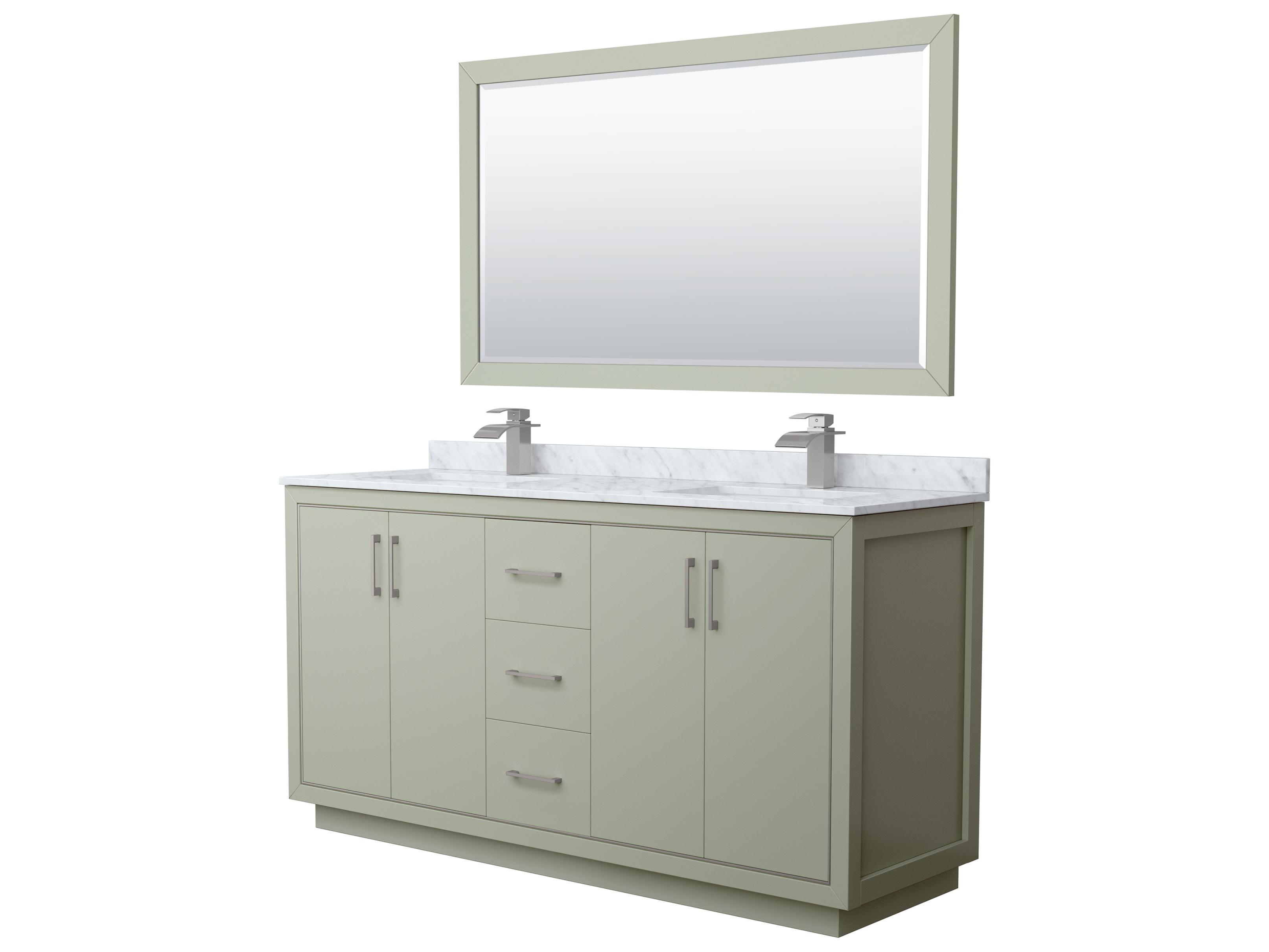 Wyndham Collection Icon 66" Light Green Vanity with 58" Mirror