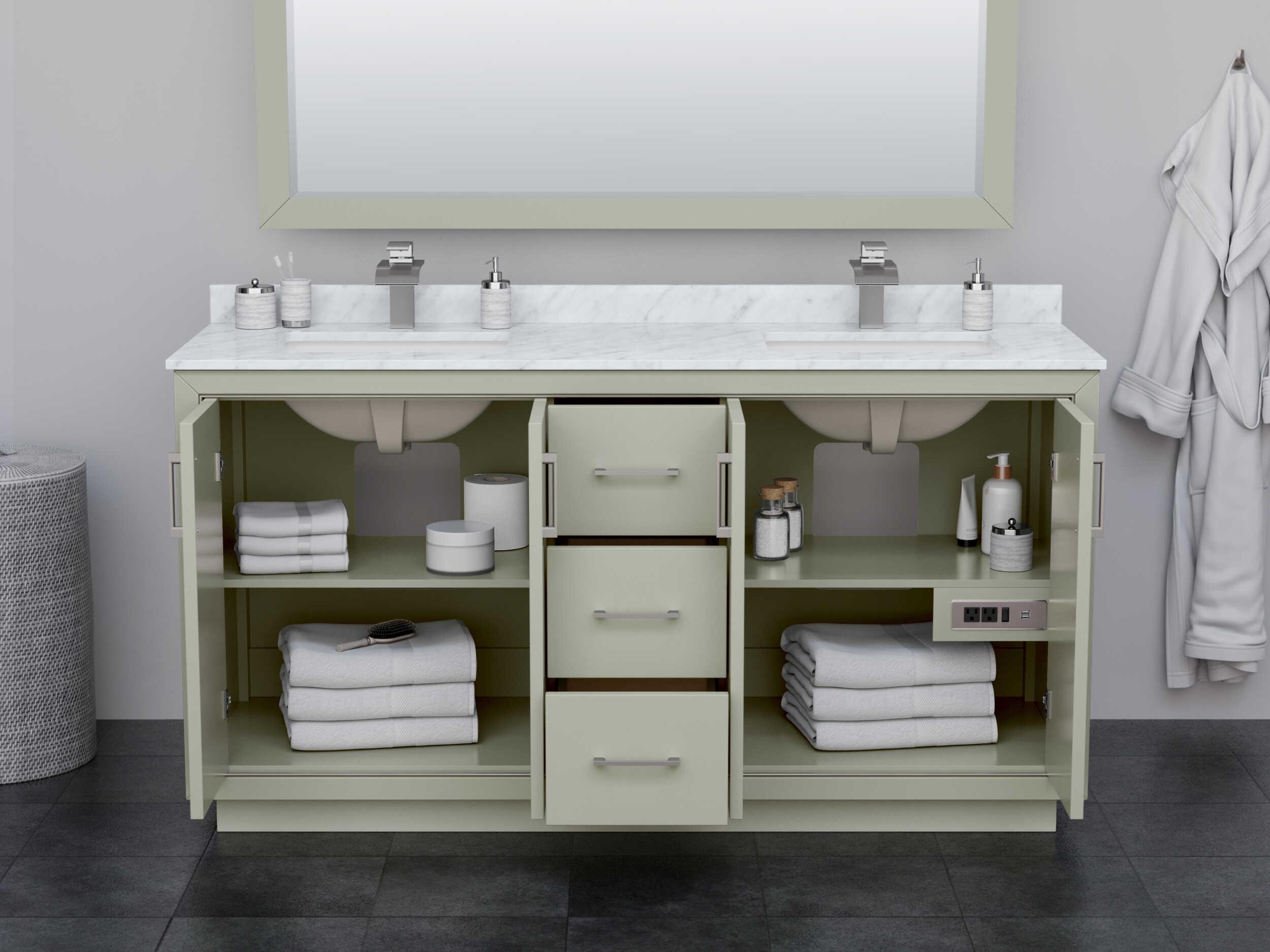 Wyndham Collection Icon 65" Light Green Vanity