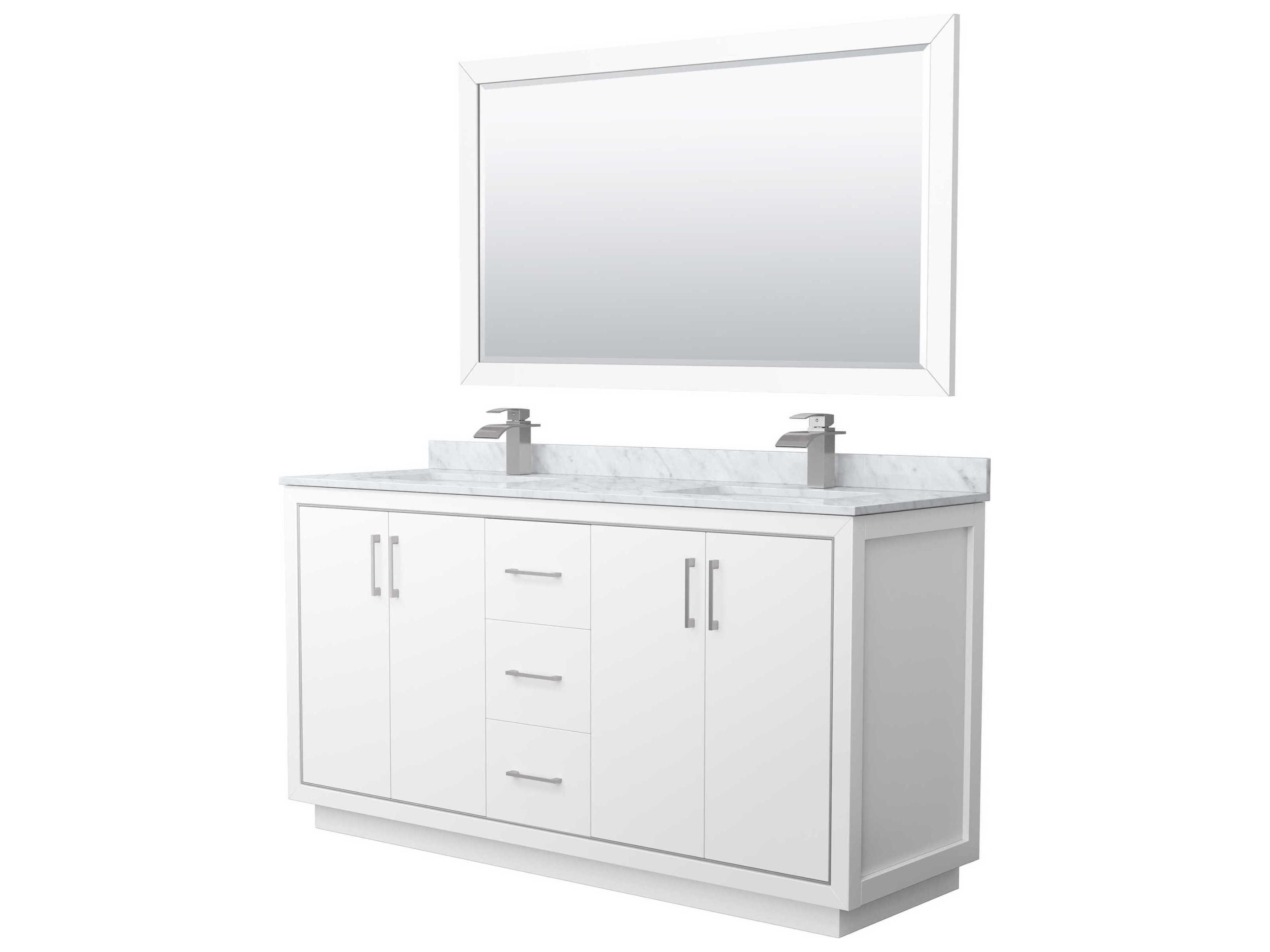 Wyndham Collection Icon 66" White Vanity with 58" Mirror