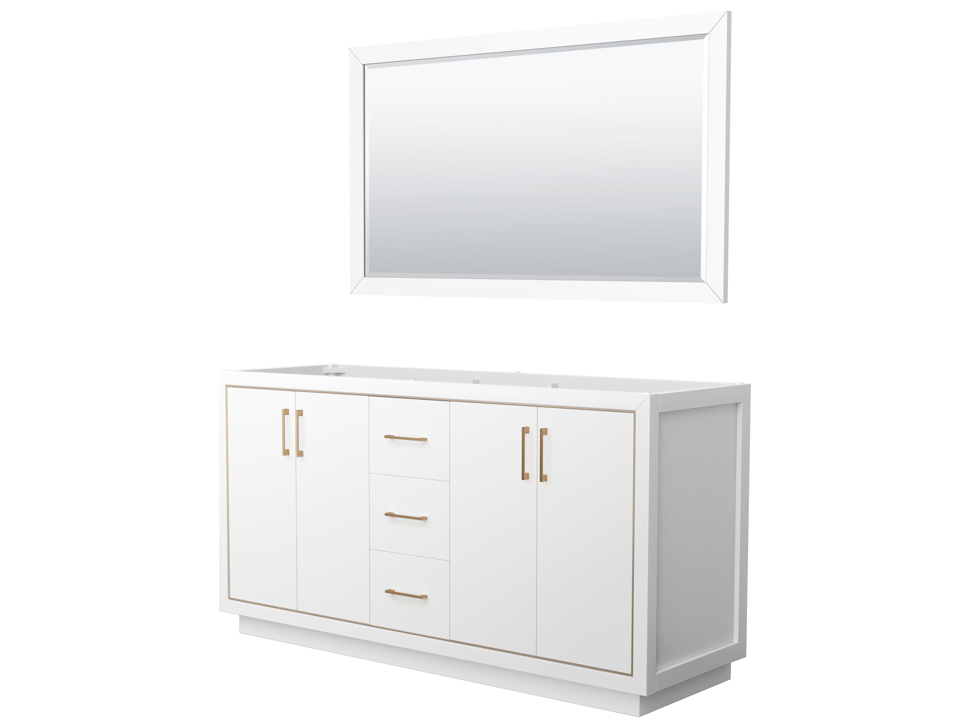Wyndham Collection Icon 65" White Vanity with 58" Mirror