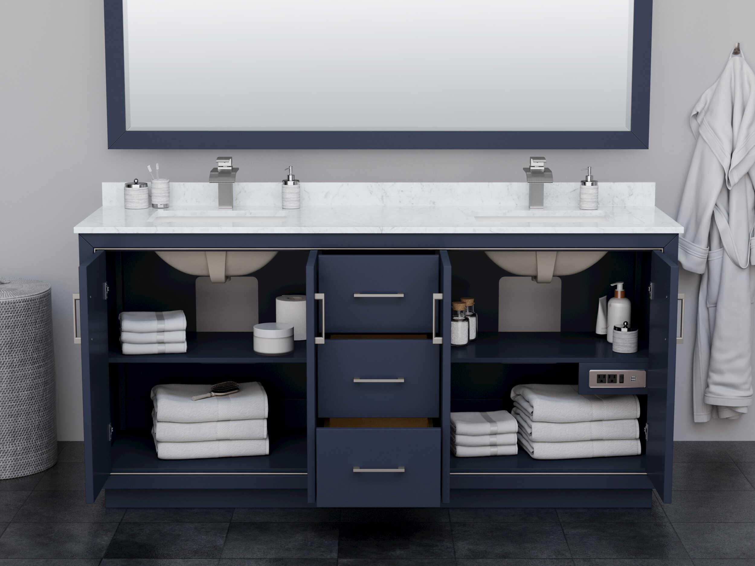 Wyndham Collection Icon 71" Dark Blue Vanity