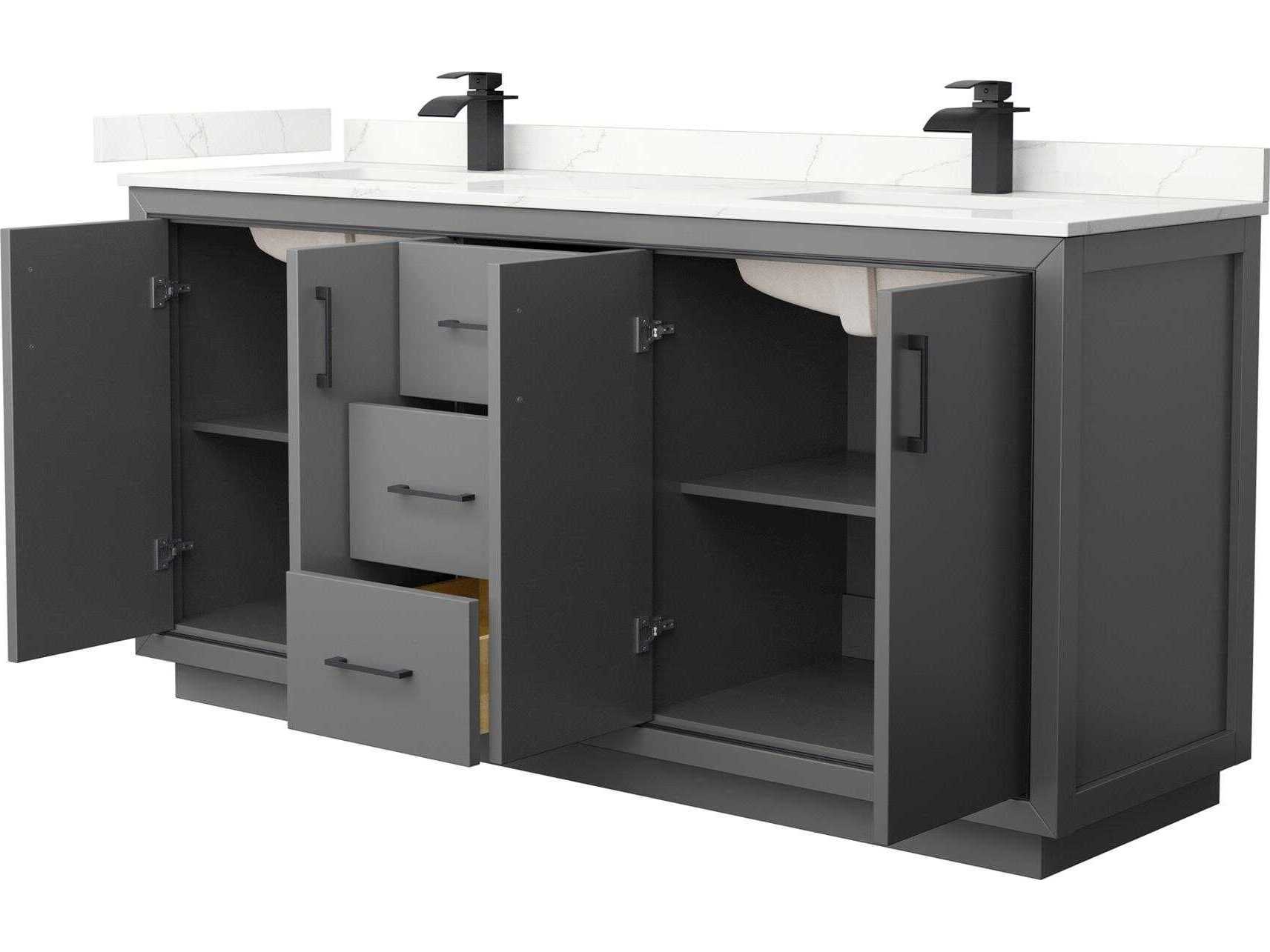 Wyndham Collection Icon 72" Dark Gray Vanity