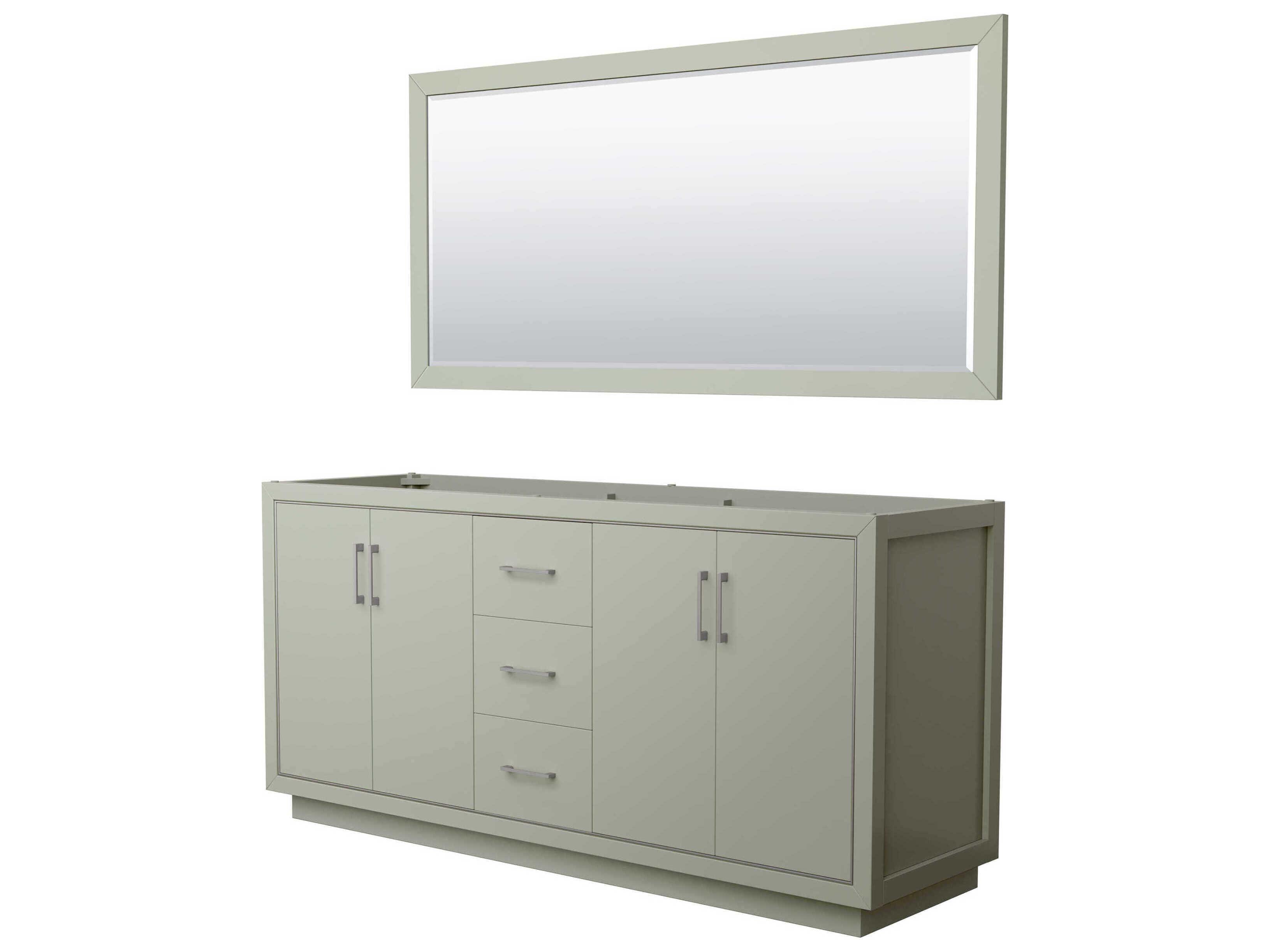 Wyndham Collection Icon 71" Light Green Vanity with 70" Mirror