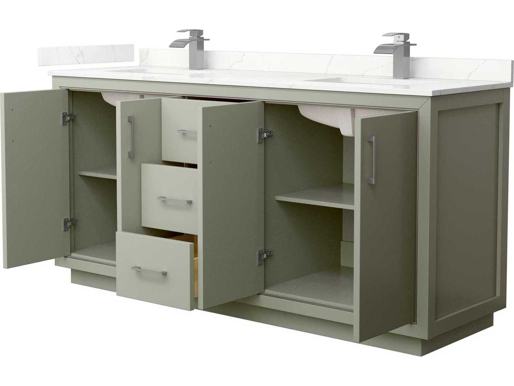 Wyndham Collection Icon 72" Light Green Vanity