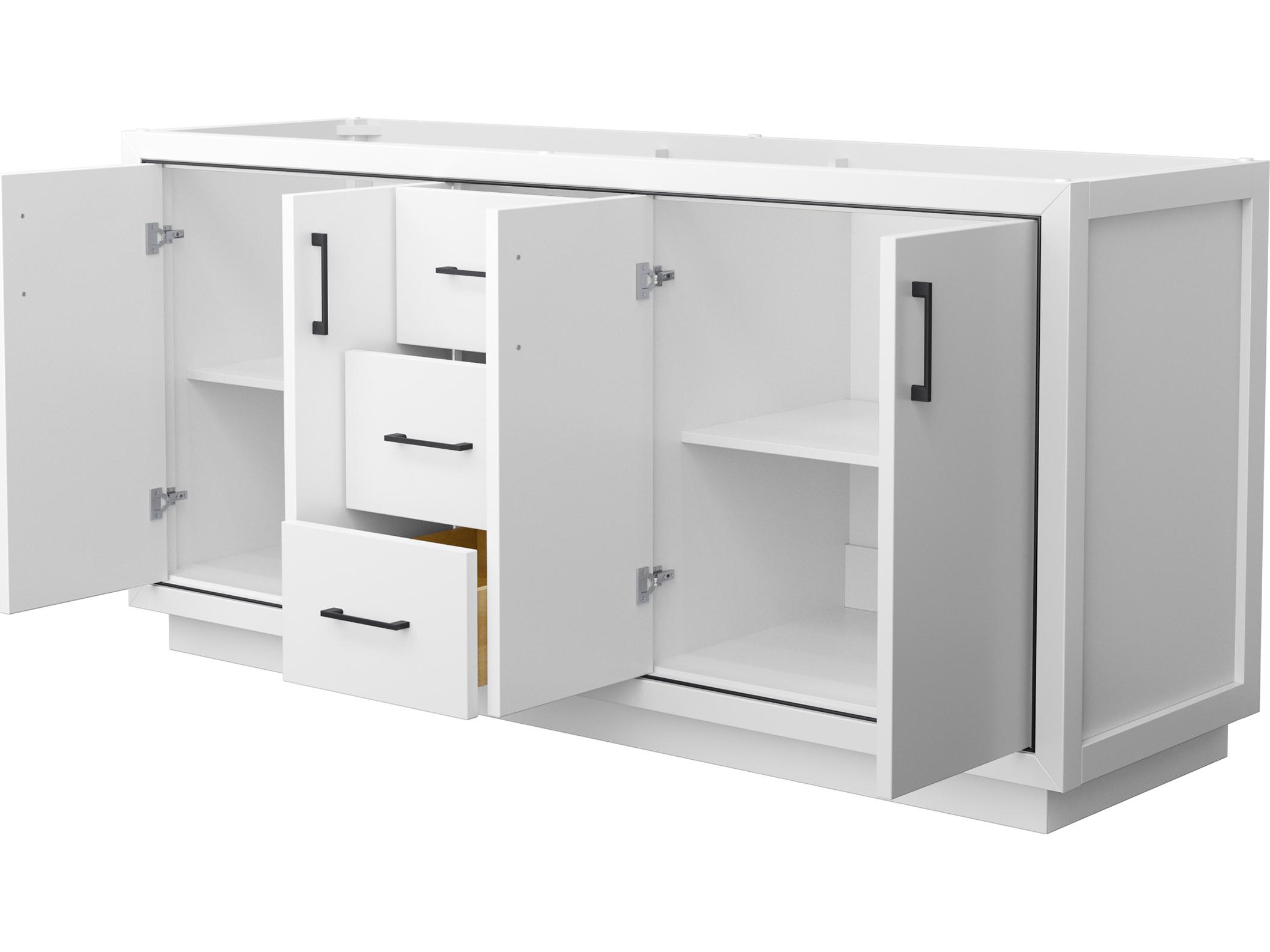 Wyndham Collection Icon 71" White Vanity with 70" Mirror